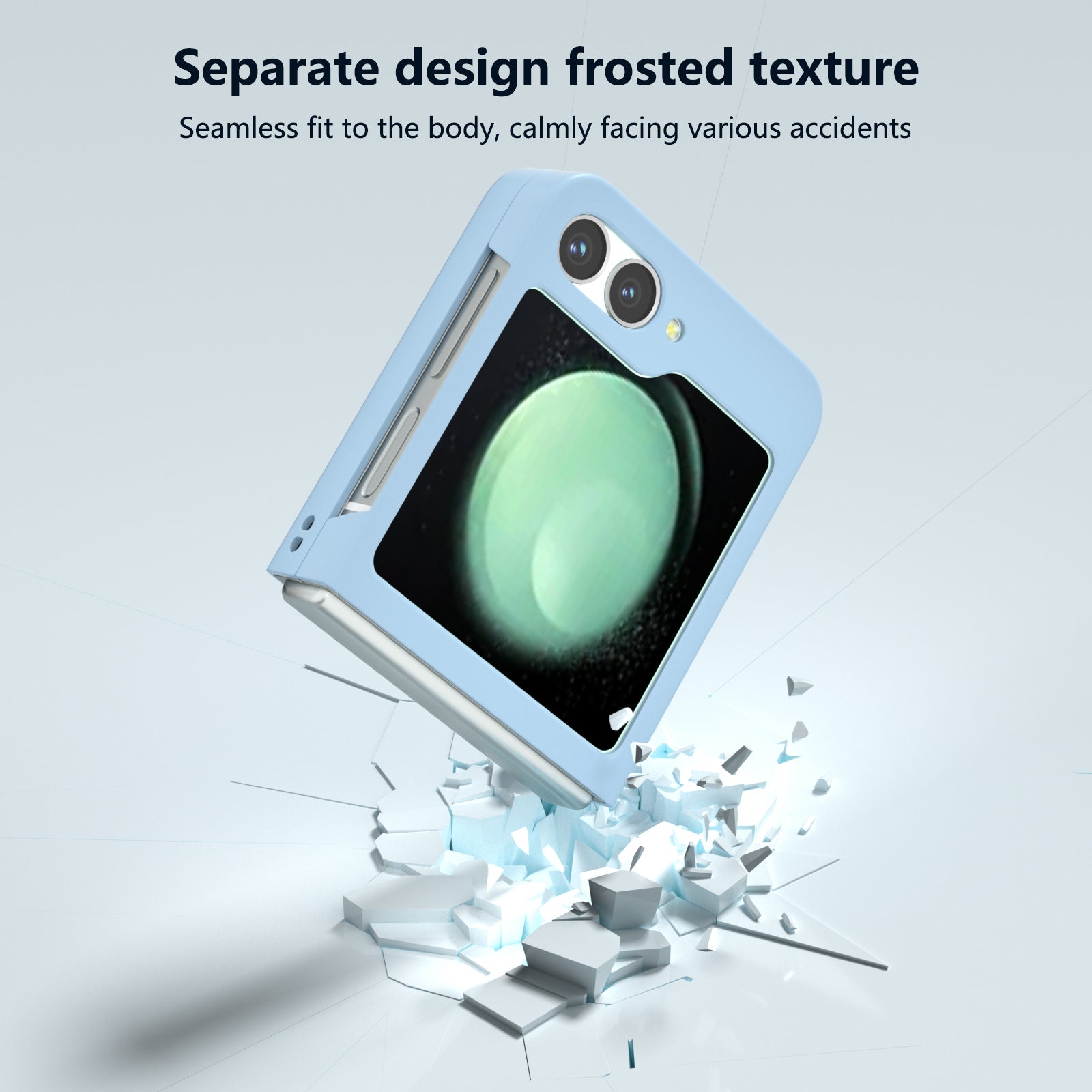 For Samsung Galaxy Z Flip6 5G Case Skin-feel Hard PC Protective Phone Cover - Baby Blue