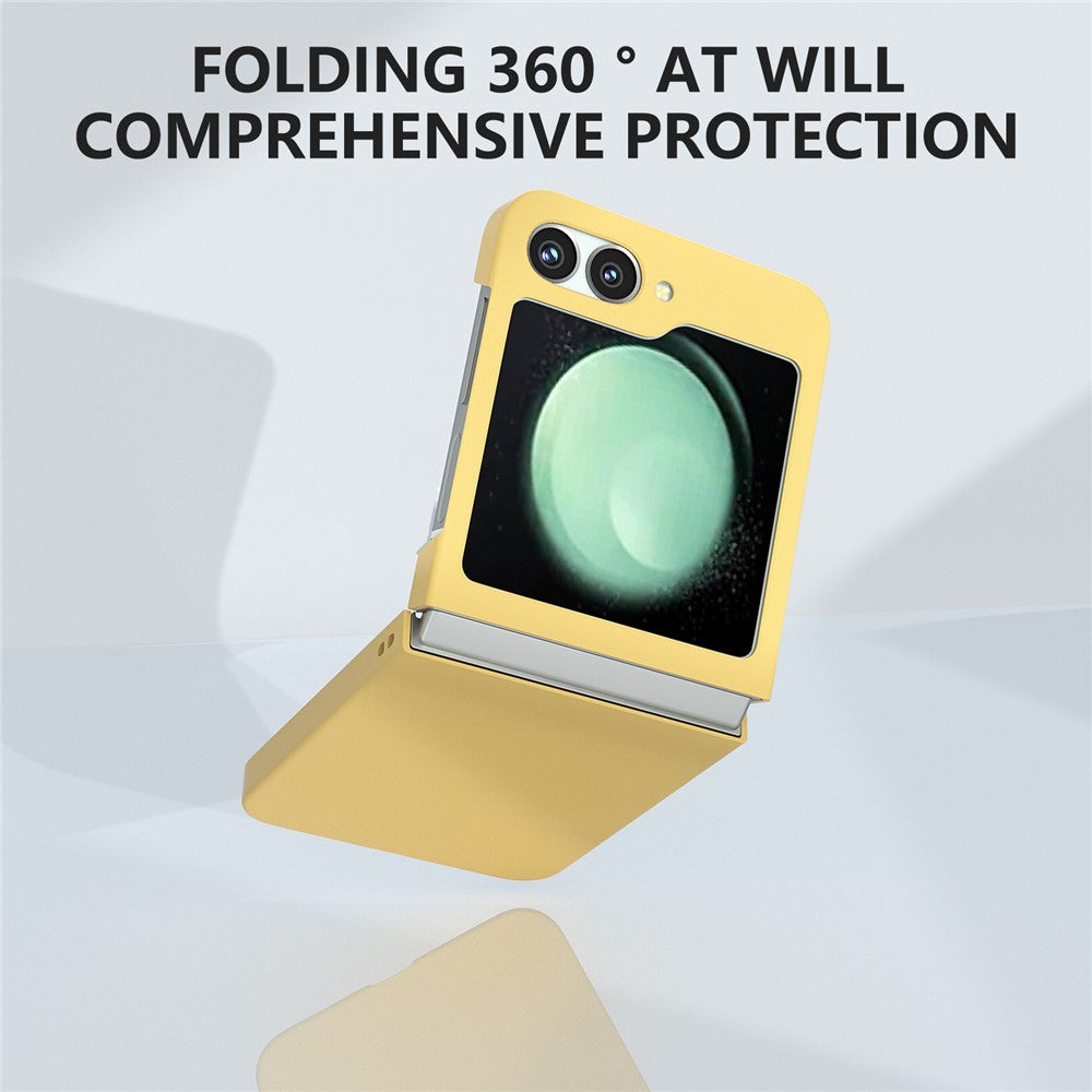 For Samsung Galaxy Z Flip7 FE 5G / Z Flip6 5G Case Skin-feel Hard PC Protective Phone Cover - Yellow