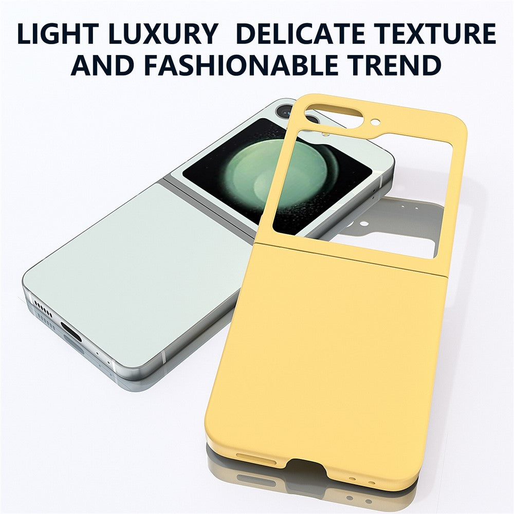 For Samsung Galaxy Z Flip7 FE 5G / Z Flip6 5G Case Skin-feel Hard PC Protective Phone Cover - Yellow