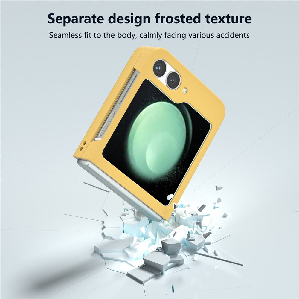 For Samsung Galaxy Z Flip7 FE 5G / Z Flip6 5G Case Skin-feel Hard PC Protective Phone Cover - Yellow