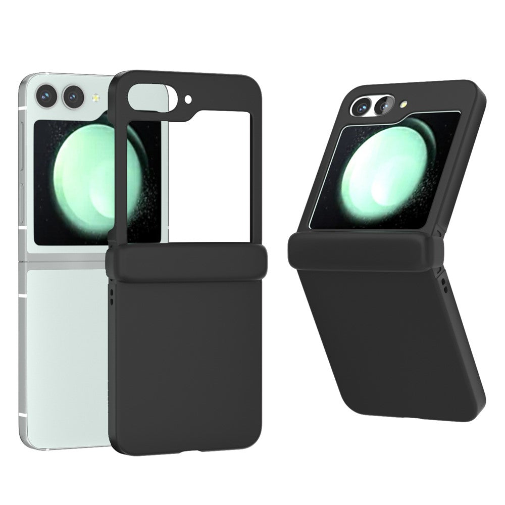 For Samsung Galaxy Z Flip7 FE 5G / Z Flip6 5G Case Skin-touch PC Phone Cover with Hinge Protection - Black