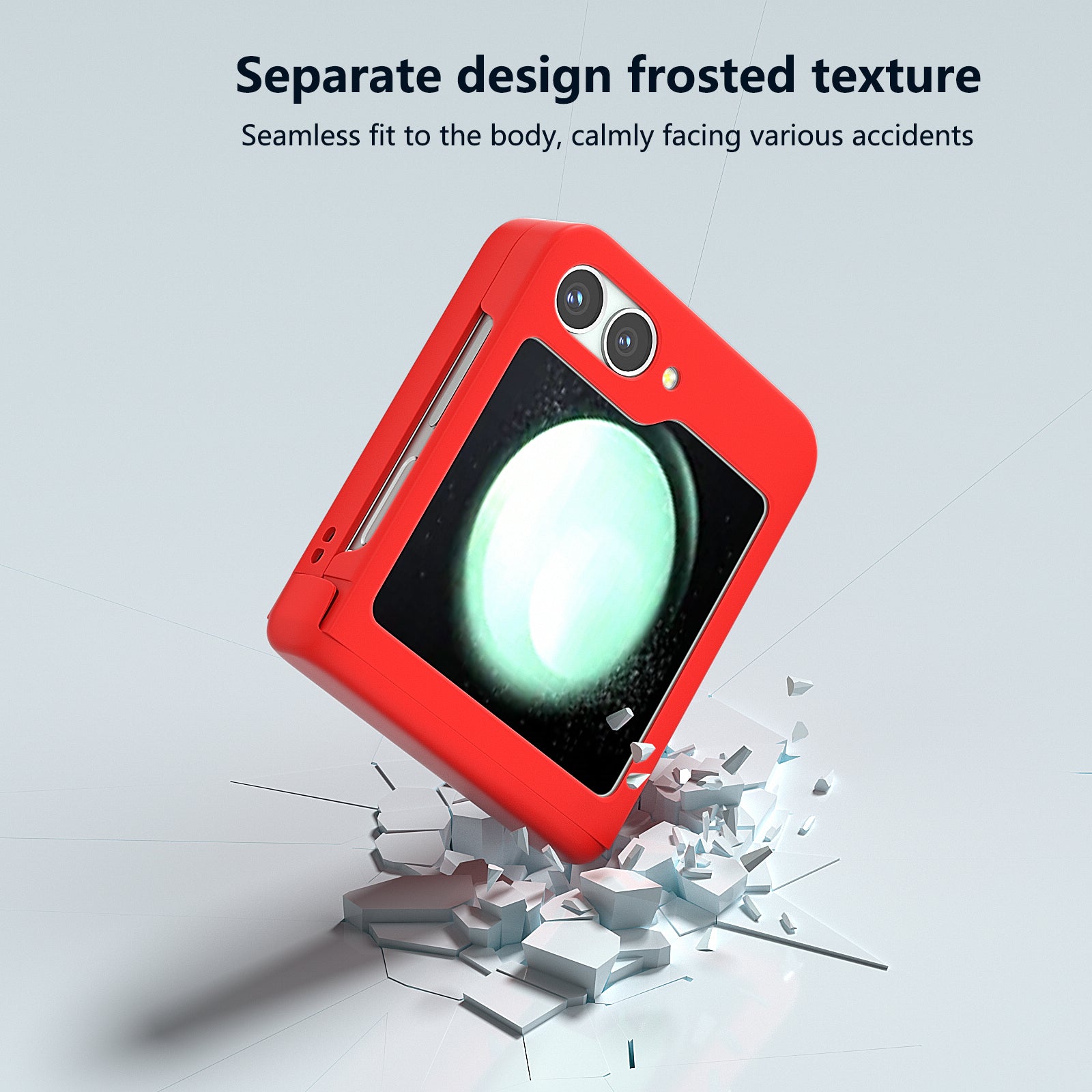 For Samsung Galaxy Z Flip6 5G Case Skin-touch PC Phone Cover with Hinge Protection - Red