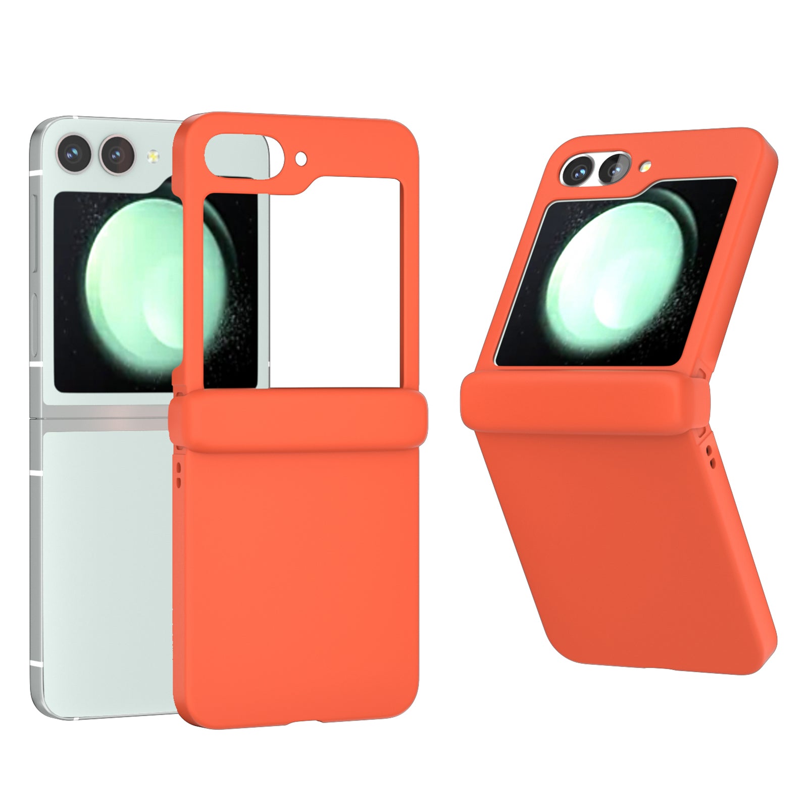 For Samsung Galaxy Z Flip6 5G Case Skin-touch PC Phone Cover with Hinge Protection - Orange