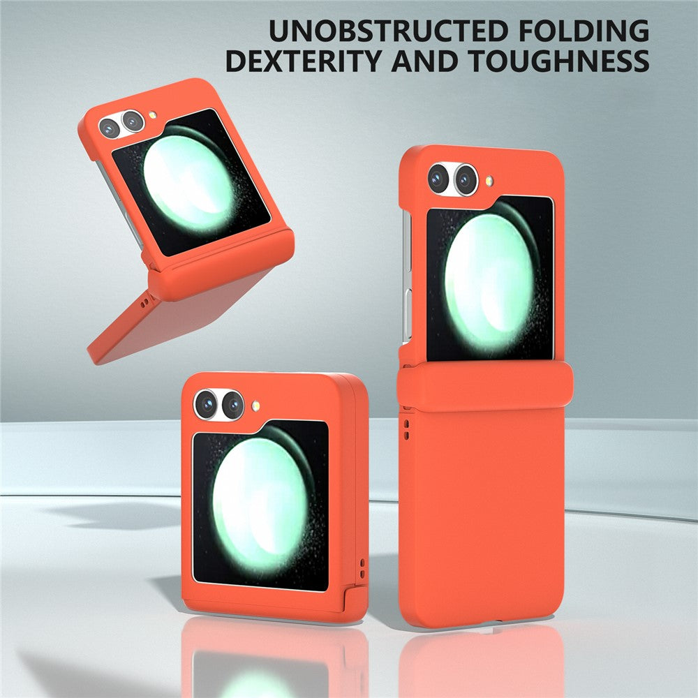 For Samsung Galaxy Z Flip7 FE 5G / Z Flip6 5G Case Skin-touch PC Phone Cover with Hinge Protection - Orange