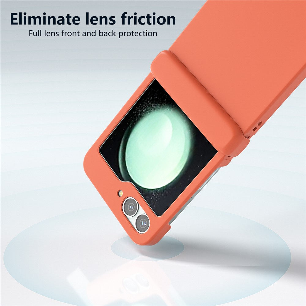 For Samsung Galaxy Z Flip7 FE 5G / Z Flip6 5G Case Skin-touch PC Phone Cover with Hinge Protection - Orange