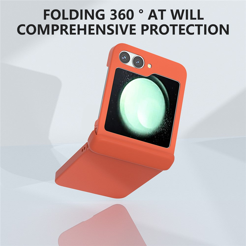 For Samsung Galaxy Z Flip7 FE 5G / Z Flip6 5G Case Skin-touch PC Phone Cover with Hinge Protection - Orange