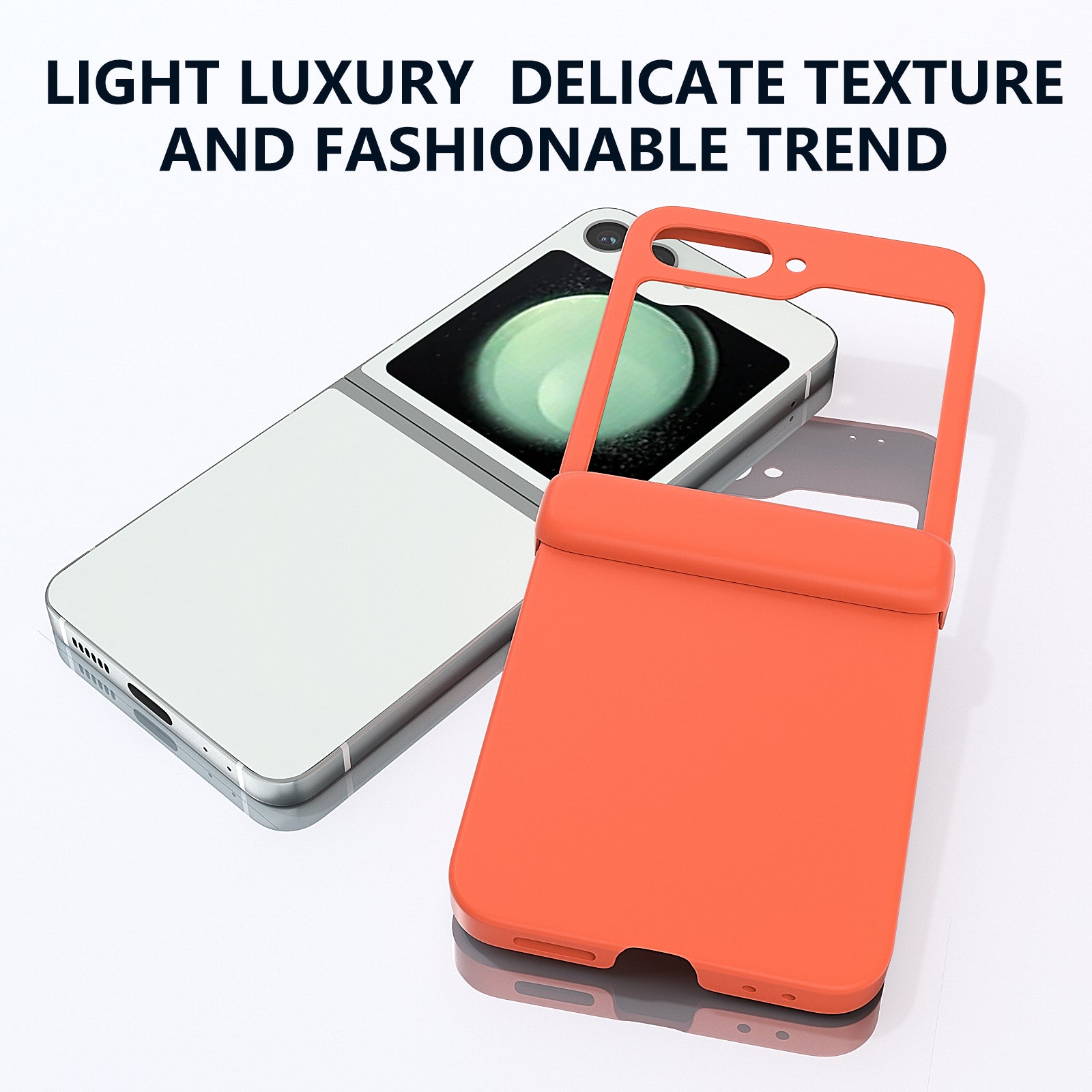 For Samsung Galaxy Z Flip6 5G Case Skin-touch PC Phone Cover with Hinge Protection - Orange