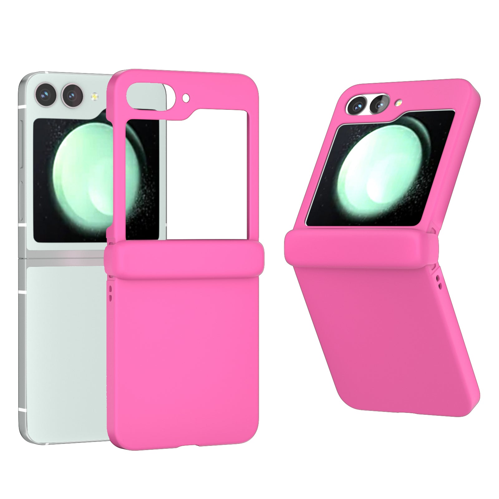 For Samsung Galaxy Z Flip6 5G Case Skin-touch PC Phone Cover with Hinge Protection - Rose