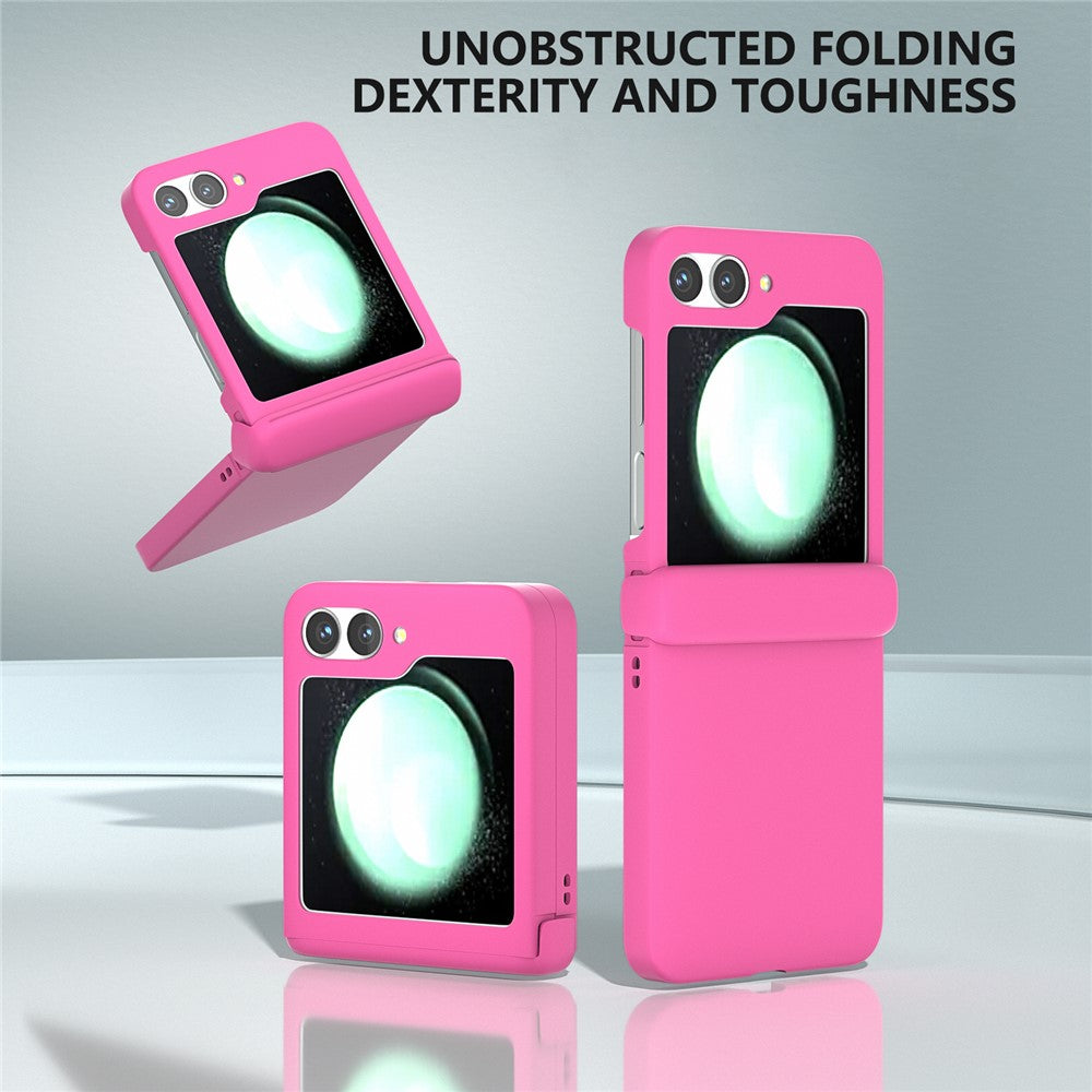 For Samsung Galaxy Z Flip7 FE 5G / Z Flip6 5G Case Skin-touch PC Phone Cover with Hinge Protection - Rose