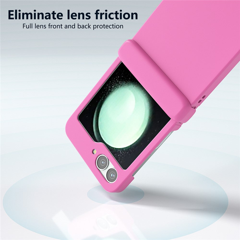 For Samsung Galaxy Z Flip7 FE 5G / Z Flip6 5G Case Skin-touch PC Phone Cover with Hinge Protection - Rose