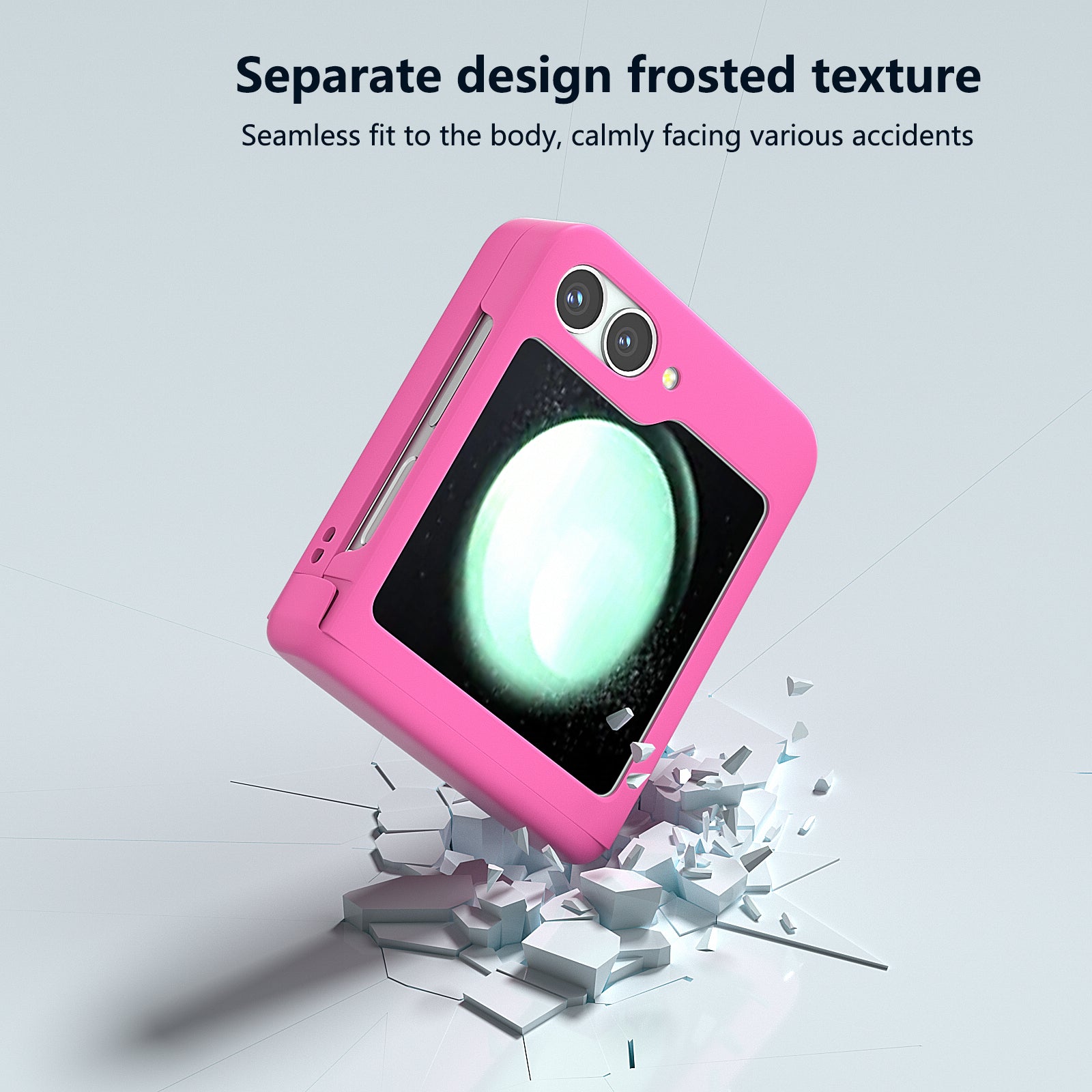 For Samsung Galaxy Z Flip6 5G Case Skin-touch PC Phone Cover with Hinge Protection - Rose