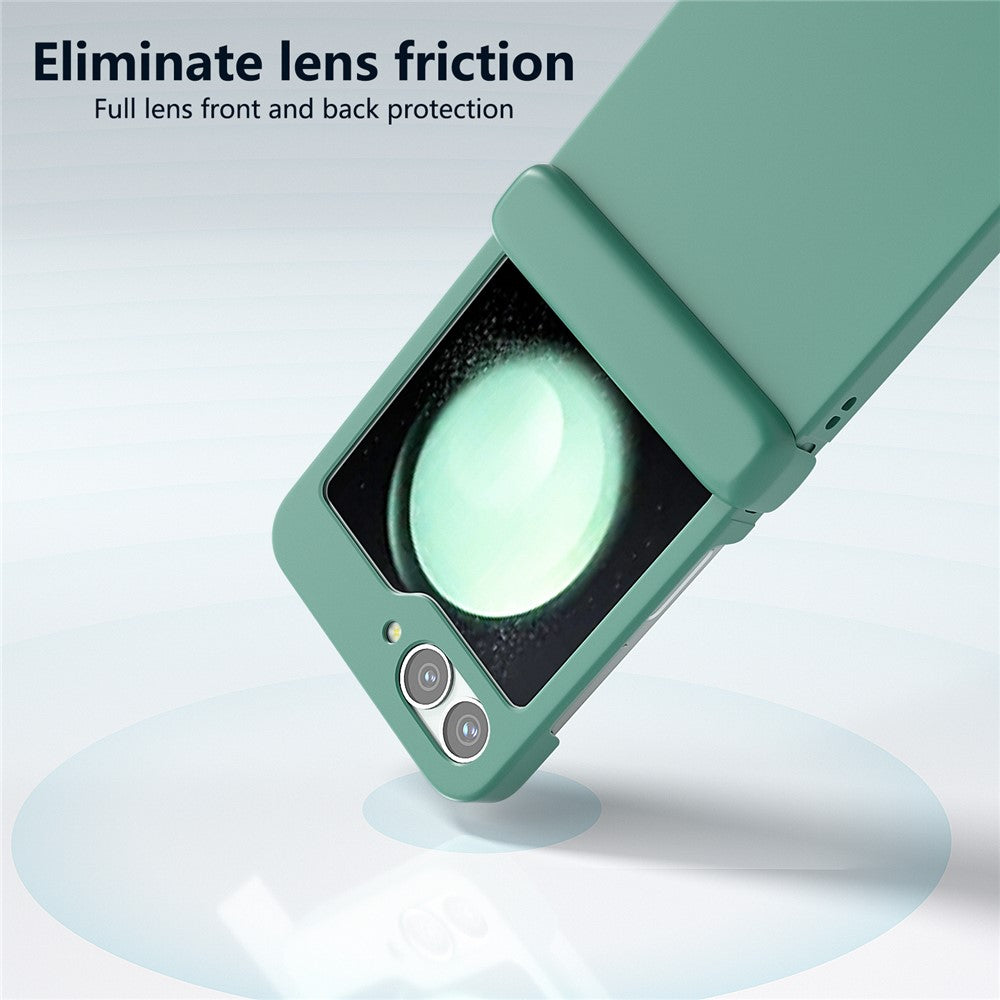 For Samsung Galaxy Z Flip7 FE 5G / Z Flip6 5G Case Skin-touch PC Phone Cover with Hinge Protection - Dark Green