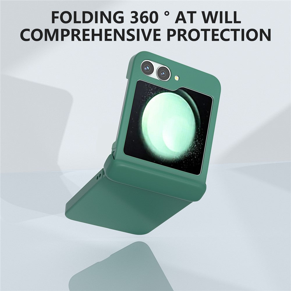 For Samsung Galaxy Z Flip7 FE 5G / Z Flip6 5G Case Skin-touch PC Phone Cover with Hinge Protection - Dark Green