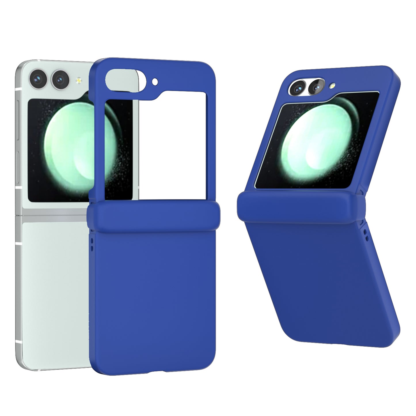For Samsung Galaxy Z Flip6 5G Case Skin-touch PC Phone Cover with Hinge Protection - Blue
