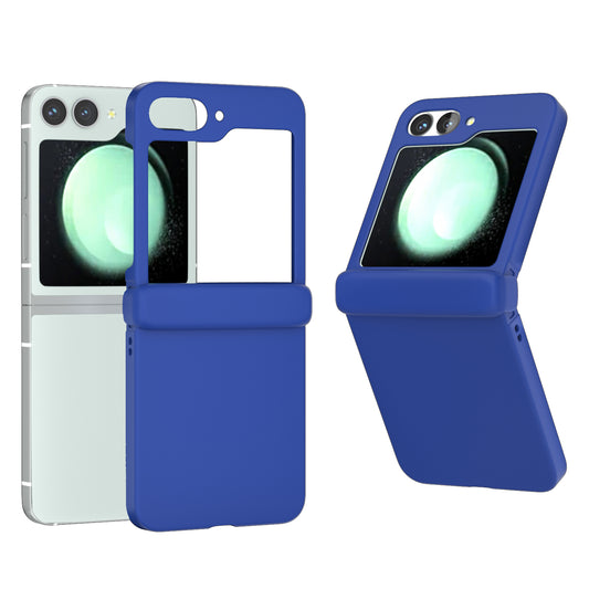 For Samsung Galaxy Z Flip6 5G Case Skin-touch PC Phone Cover with Hinge Protection - Blue