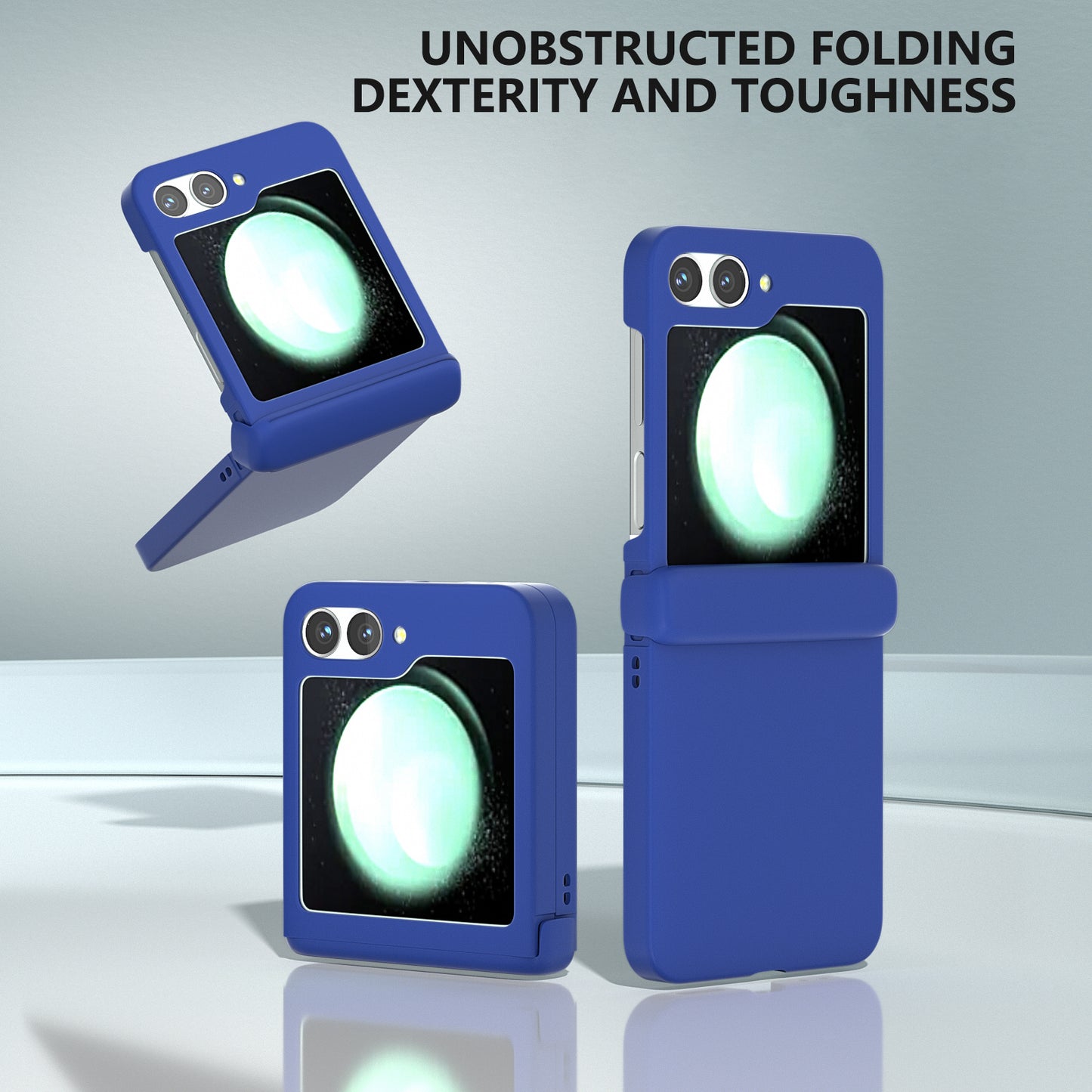 For Samsung Galaxy Z Flip6 5G Case Skin-touch PC Phone Cover with Hinge Protection - Blue