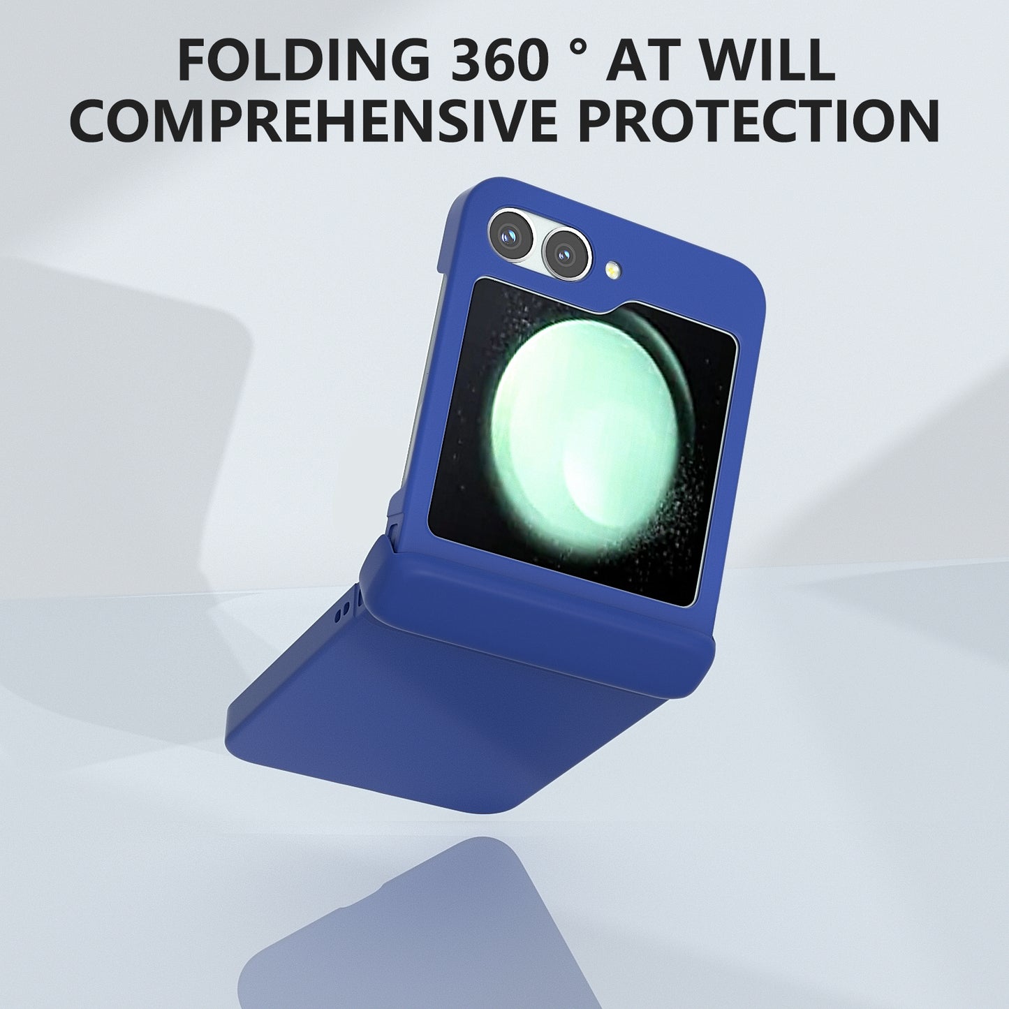 For Samsung Galaxy Z Flip6 5G Case Skin-touch PC Phone Cover with Hinge Protection - Blue