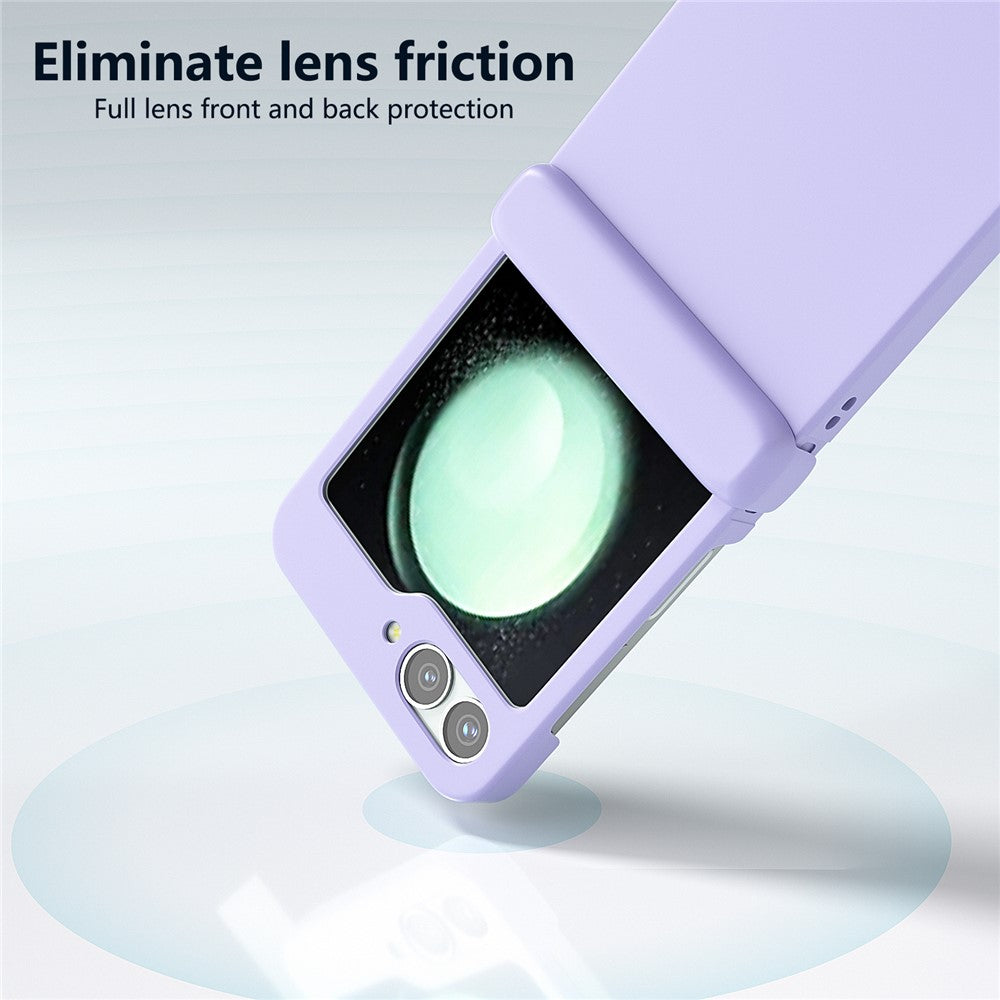 For Samsung Galaxy Z Flip7 FE 5G / Z Flip6 5G Case Skin-touch PC Phone Cover with Hinge Protection - Purple