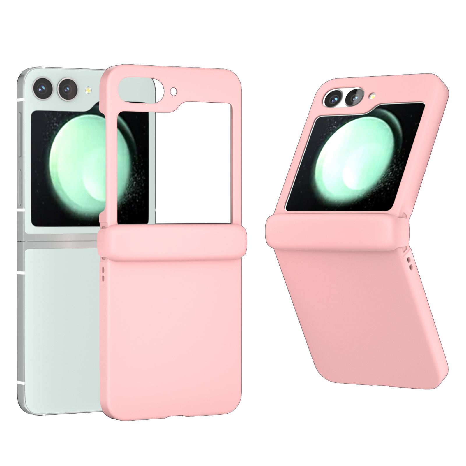 For Samsung Galaxy Z Flip6 5G Case Skin-touch PC Phone Cover with Hinge Protection - Pink