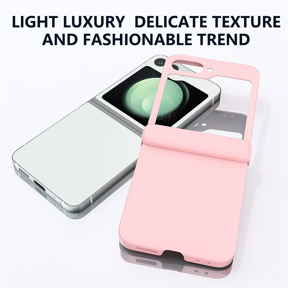 For Samsung Galaxy Z Flip7 FE 5G / Z Flip6 5G Case Skin-touch PC Phone Cover with Hinge Protection - Pink