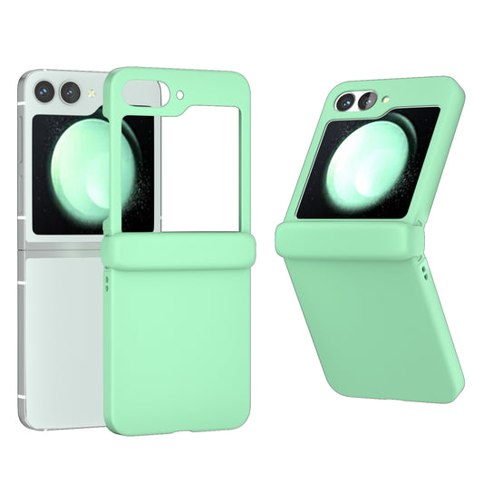 For Samsung Galaxy Z Flip6 5G Case Skin-touch PC Phone Cover with Hinge Protection - Light Green