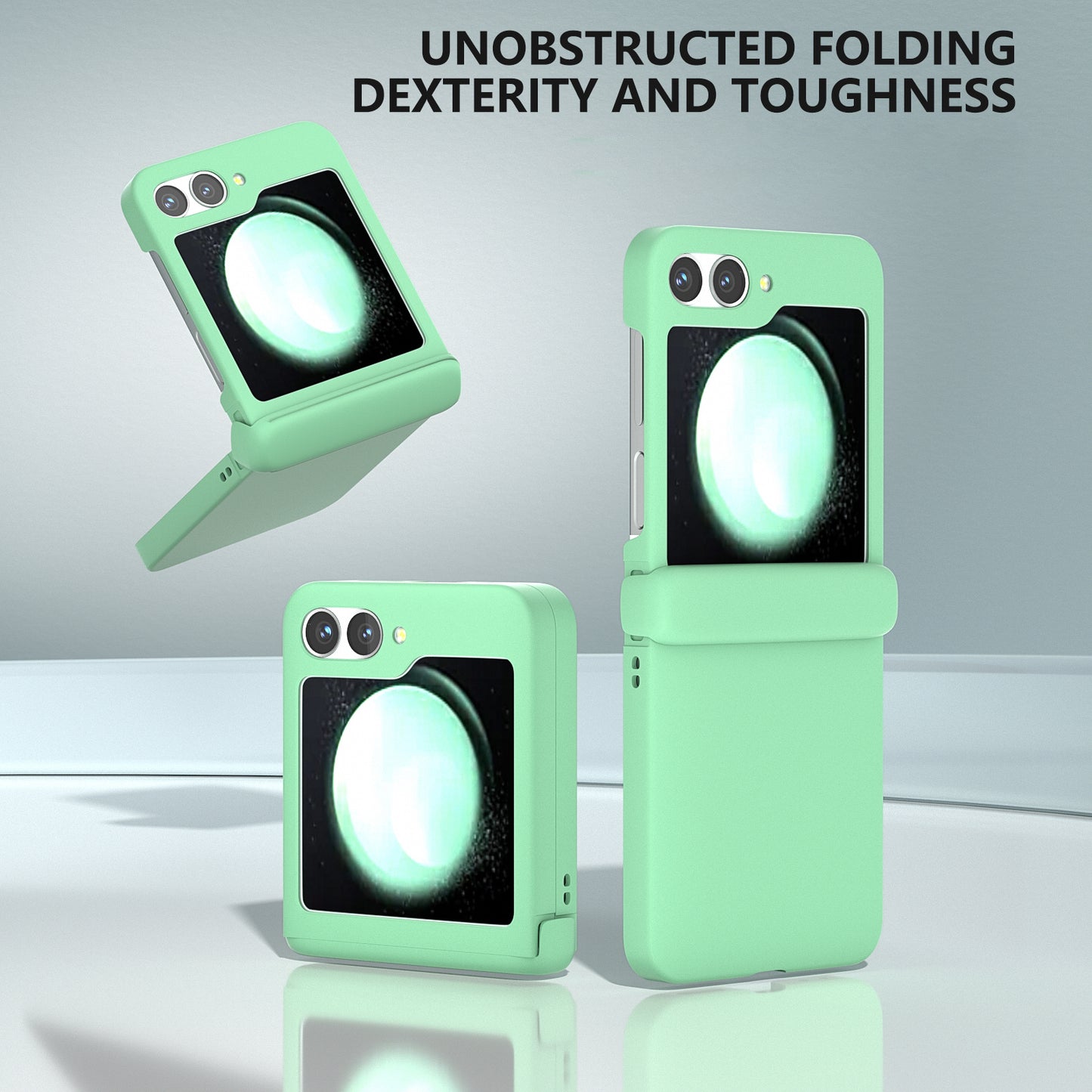 For Samsung Galaxy Z Flip6 5G Case Skin-touch PC Phone Cover with Hinge Protection - Light Green