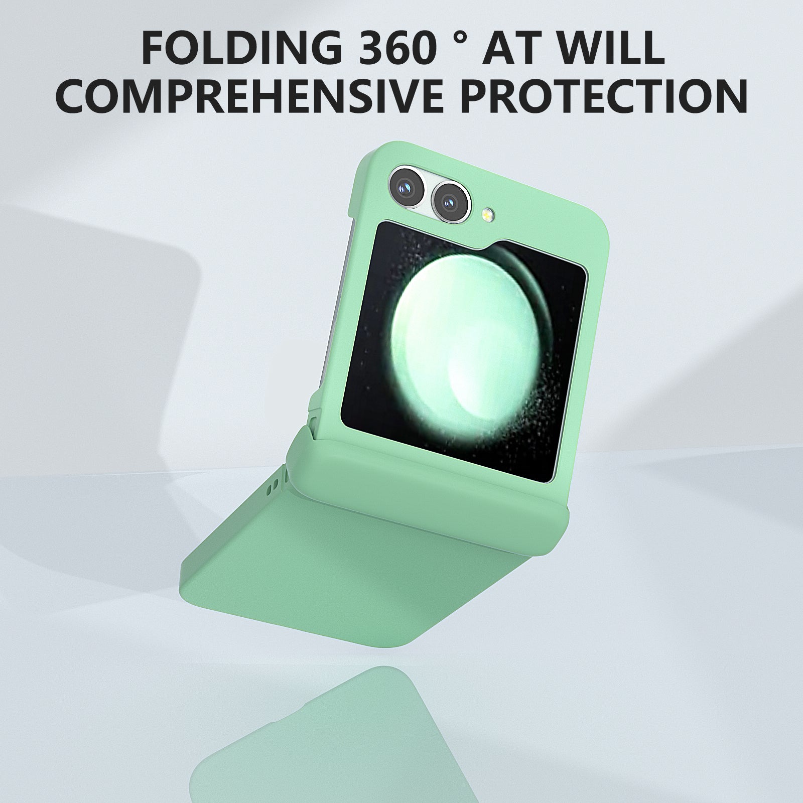 For Samsung Galaxy Z Flip6 5G Case Skin-touch PC Phone Cover with Hinge Protection - Light Green