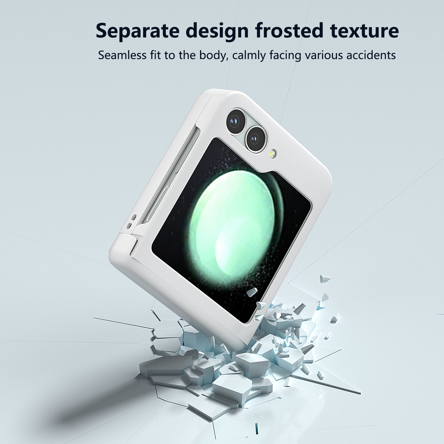 For Samsung Galaxy Z Flip6 5G Case Skin-touch PC Phone Cover with Hinge Protection - White