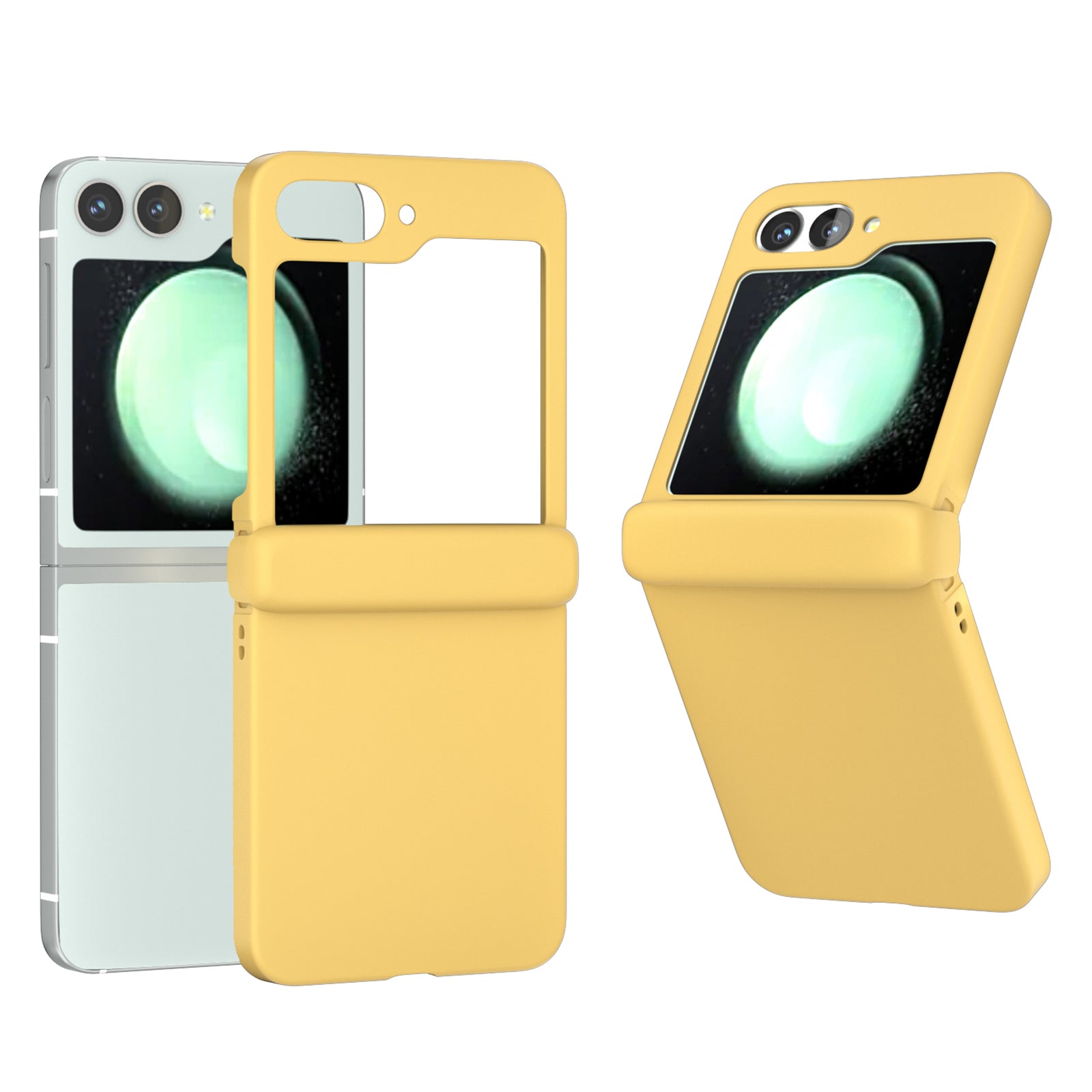 For Samsung Galaxy Z Flip6 5G Case Skin-touch PC Phone Cover with Hinge Protection - Yellow