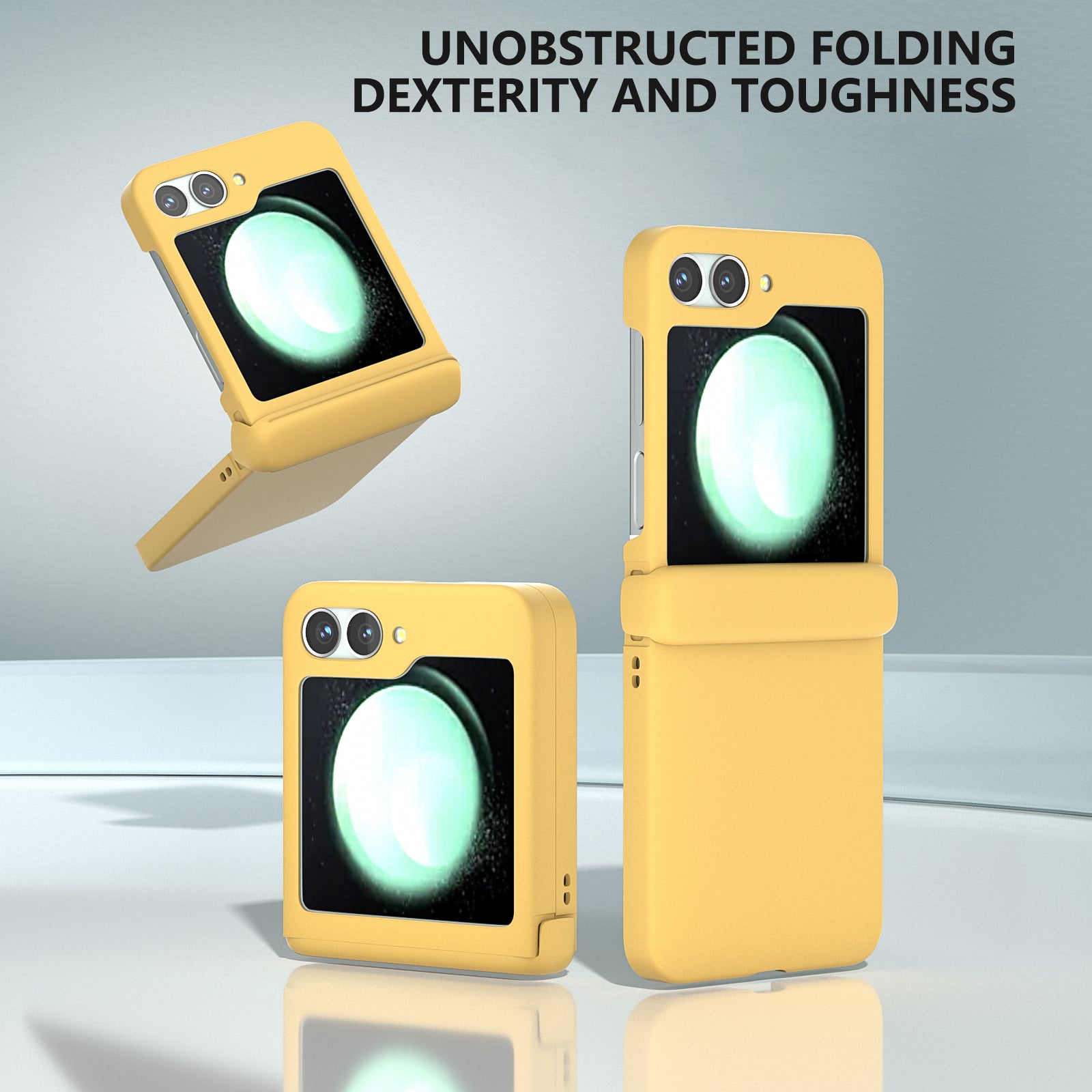 For Samsung Galaxy Z Flip6 5G Case Skin-touch PC Phone Cover with Hinge Protection - Yellow