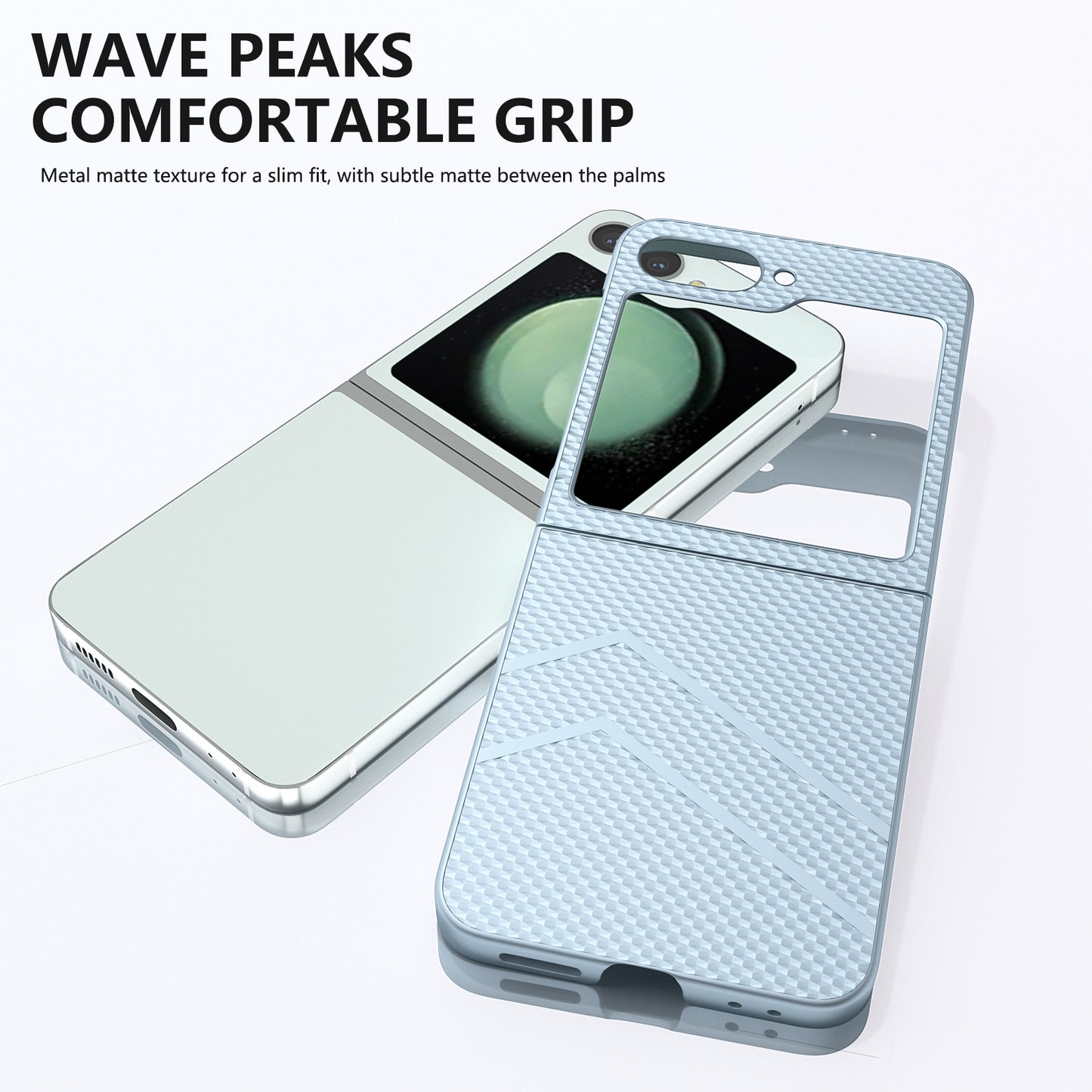 For Samsung Galaxy Z Flip6 5G Case Hard PC Matte Folding Phone Cover - Blue