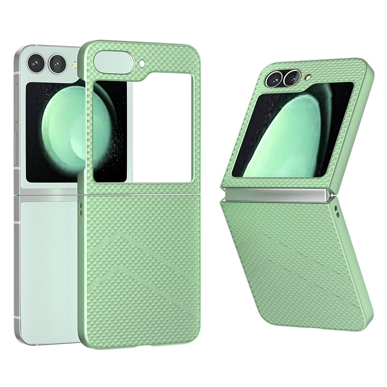 For Samsung Galaxy Z Flip6 5G Case Hard PC Matte Folding Phone Cover - Light Green