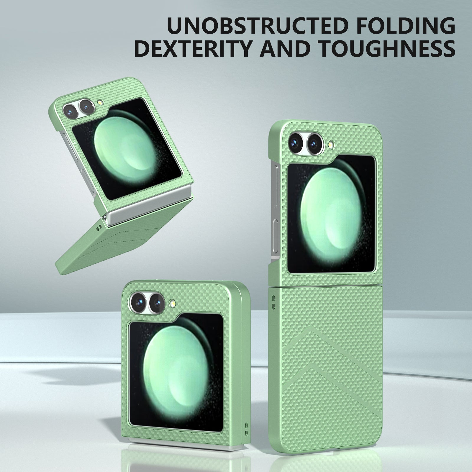 For Samsung Galaxy Z Flip6 5G Case Hard PC Matte Folding Phone Cover - Light Green