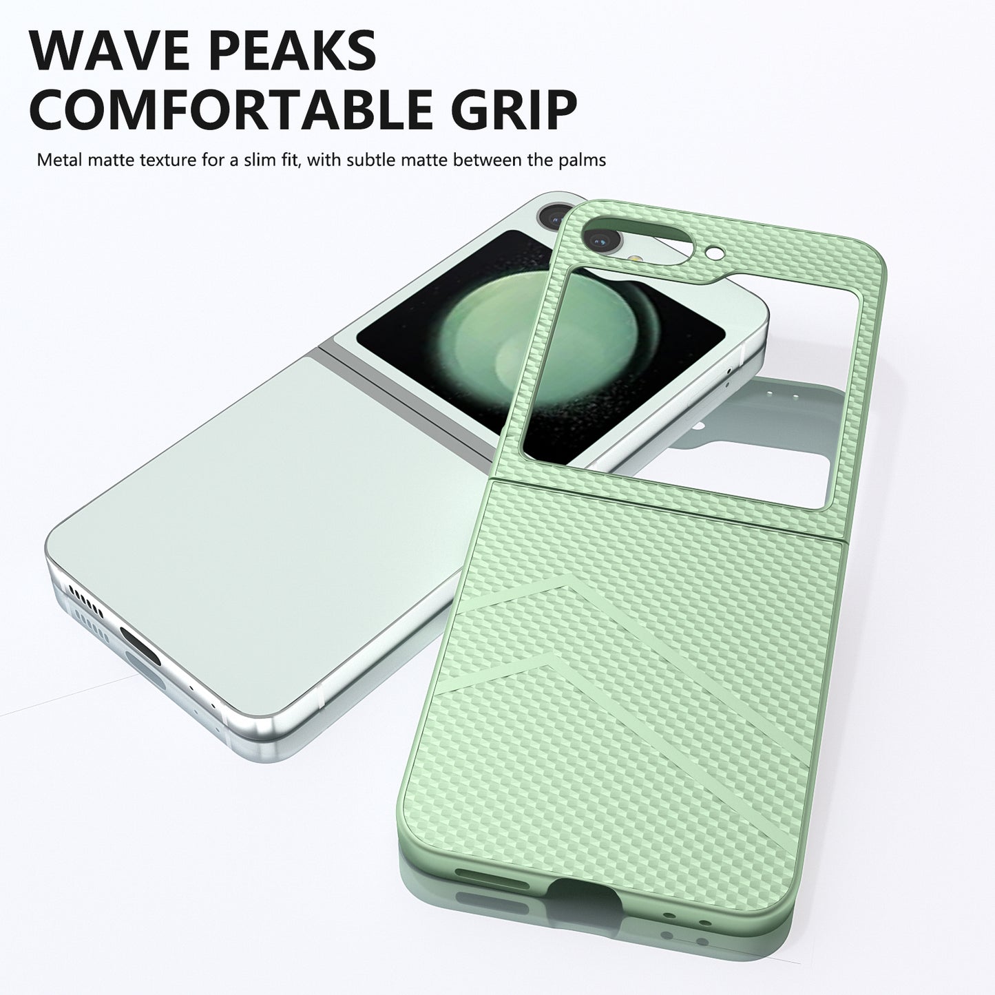 For Samsung Galaxy Z Flip6 5G Case Hard PC Matte Folding Phone Cover - Light Green