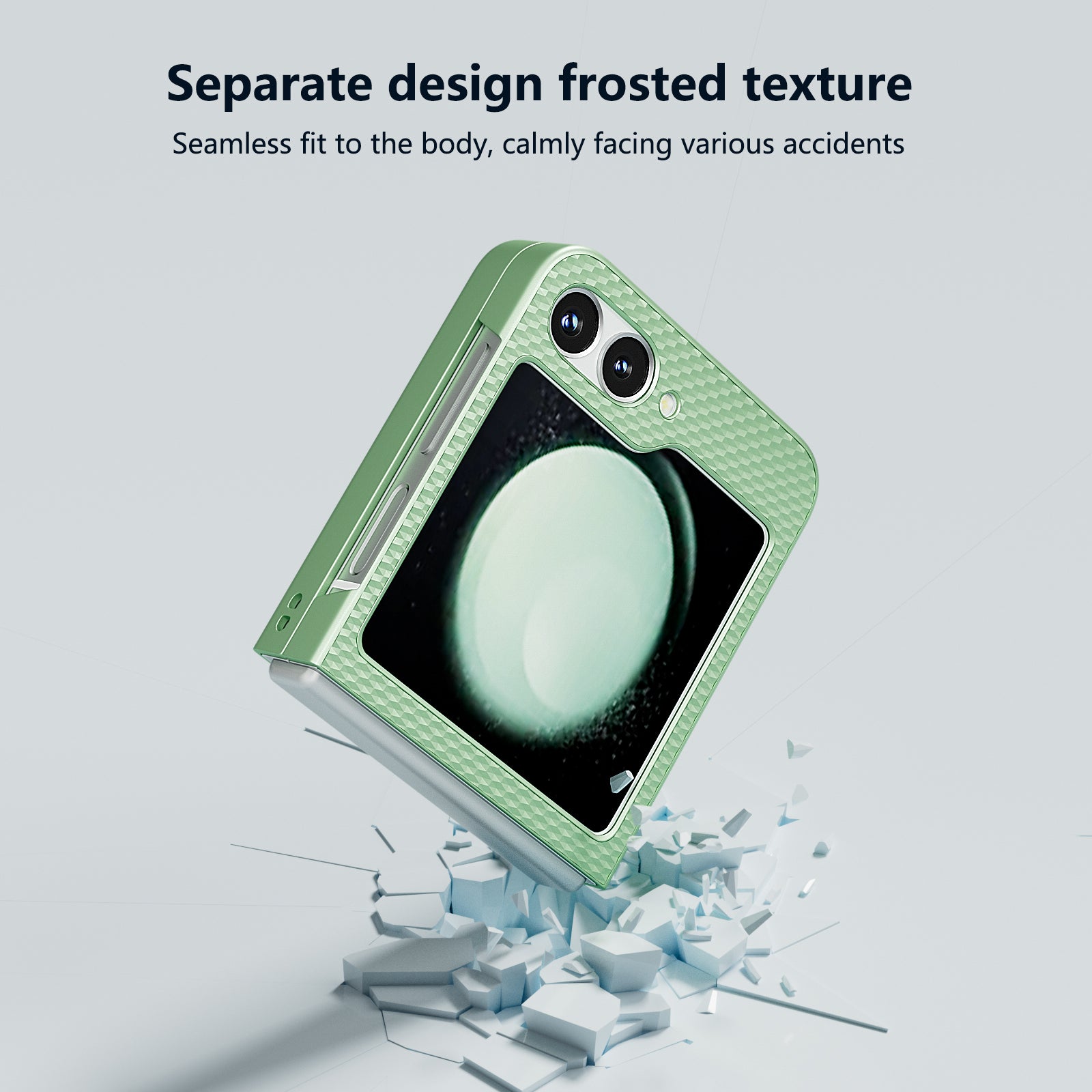 For Samsung Galaxy Z Flip6 5G Case Hard PC Matte Folding Phone Cover - Light Green
