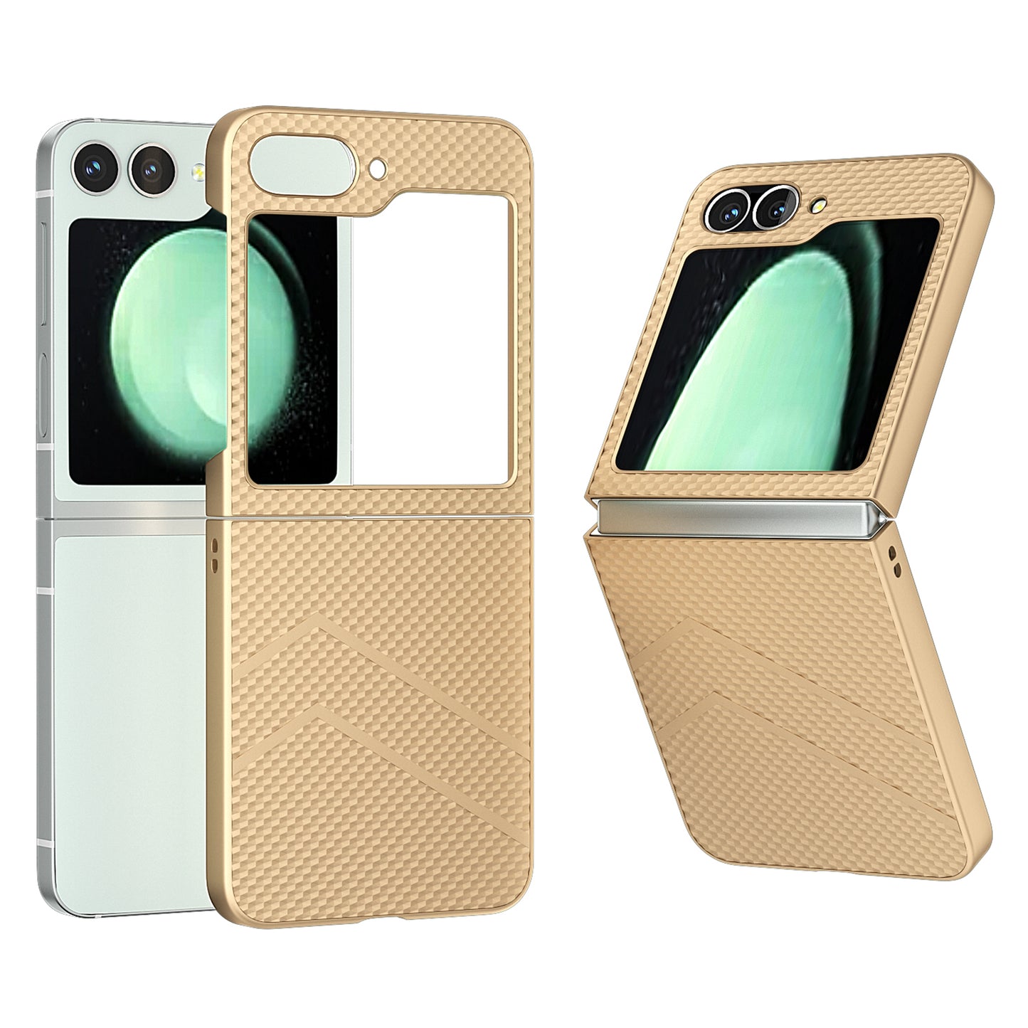 For Samsung Galaxy Z Flip6 5G Case Hard PC Matte Folding Phone Cover - Gold