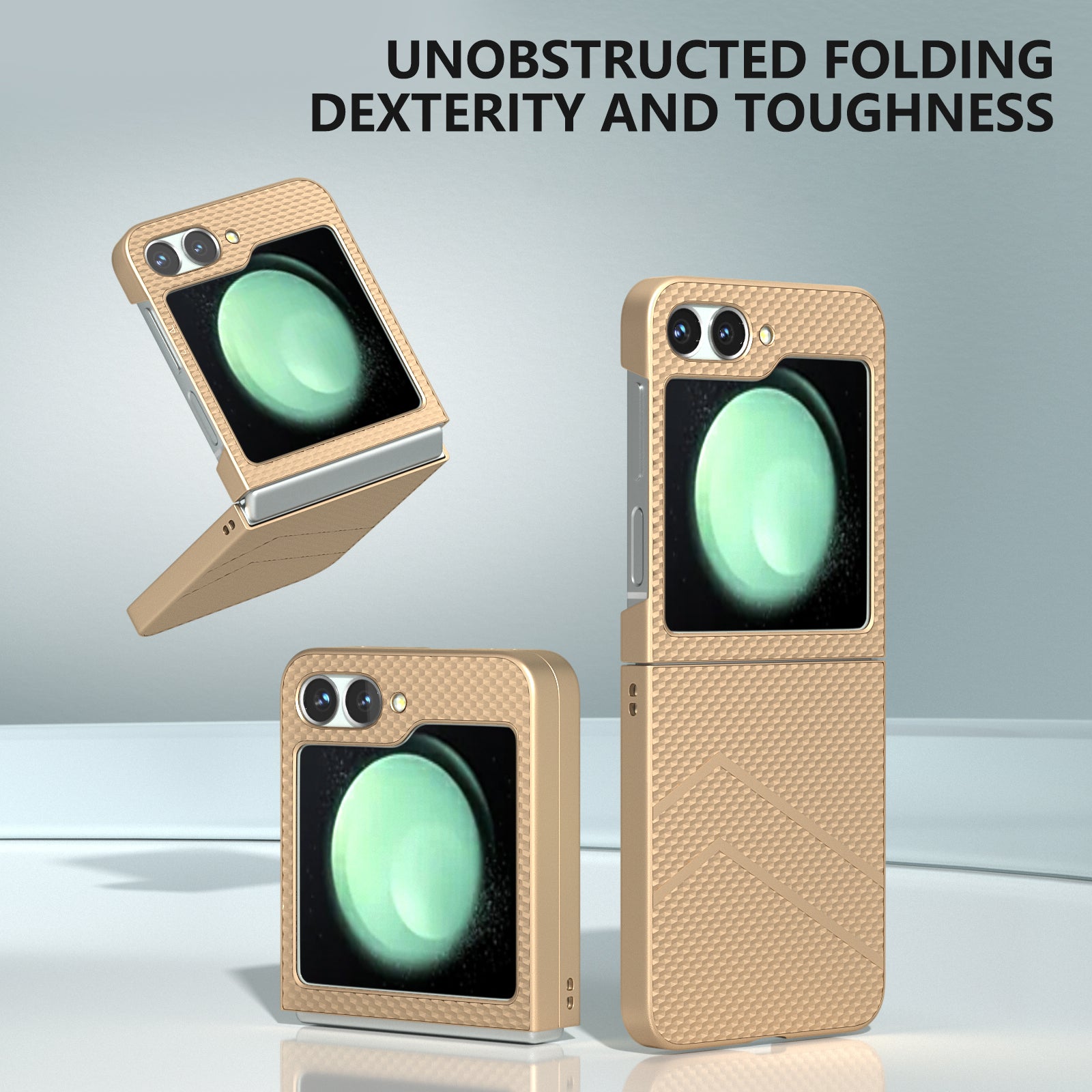 For Samsung Galaxy Z Flip6 5G Case Hard PC Matte Folding Phone Cover - Gold