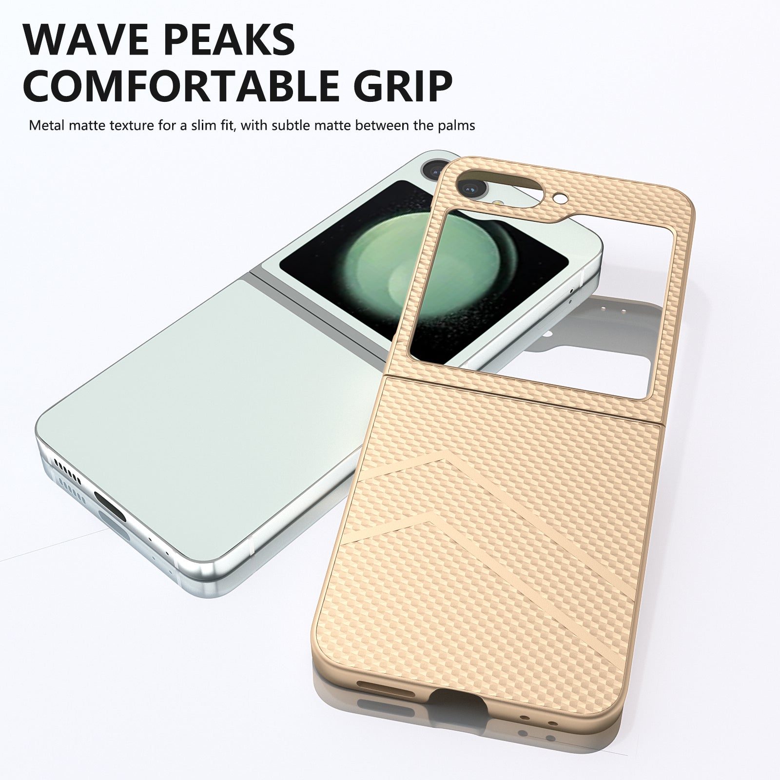 For Samsung Galaxy Z Flip6 5G Case Hard PC Matte Folding Phone Cover - Gold