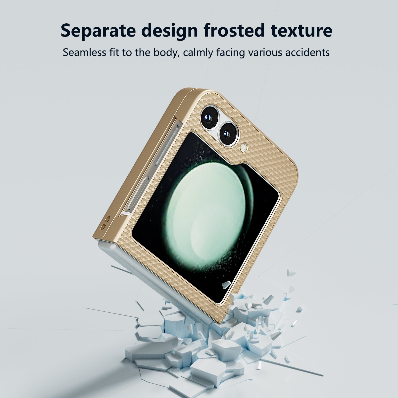 For Samsung Galaxy Z Flip6 5G Case Hard PC Matte Folding Phone Cover - Gold