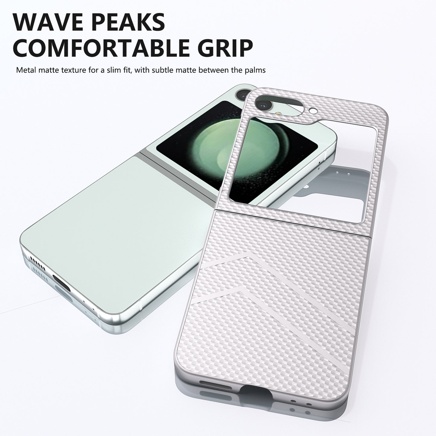 For Samsung Galaxy Z Flip6 5G Case Hard PC Matte Folding Phone Cover - Silver