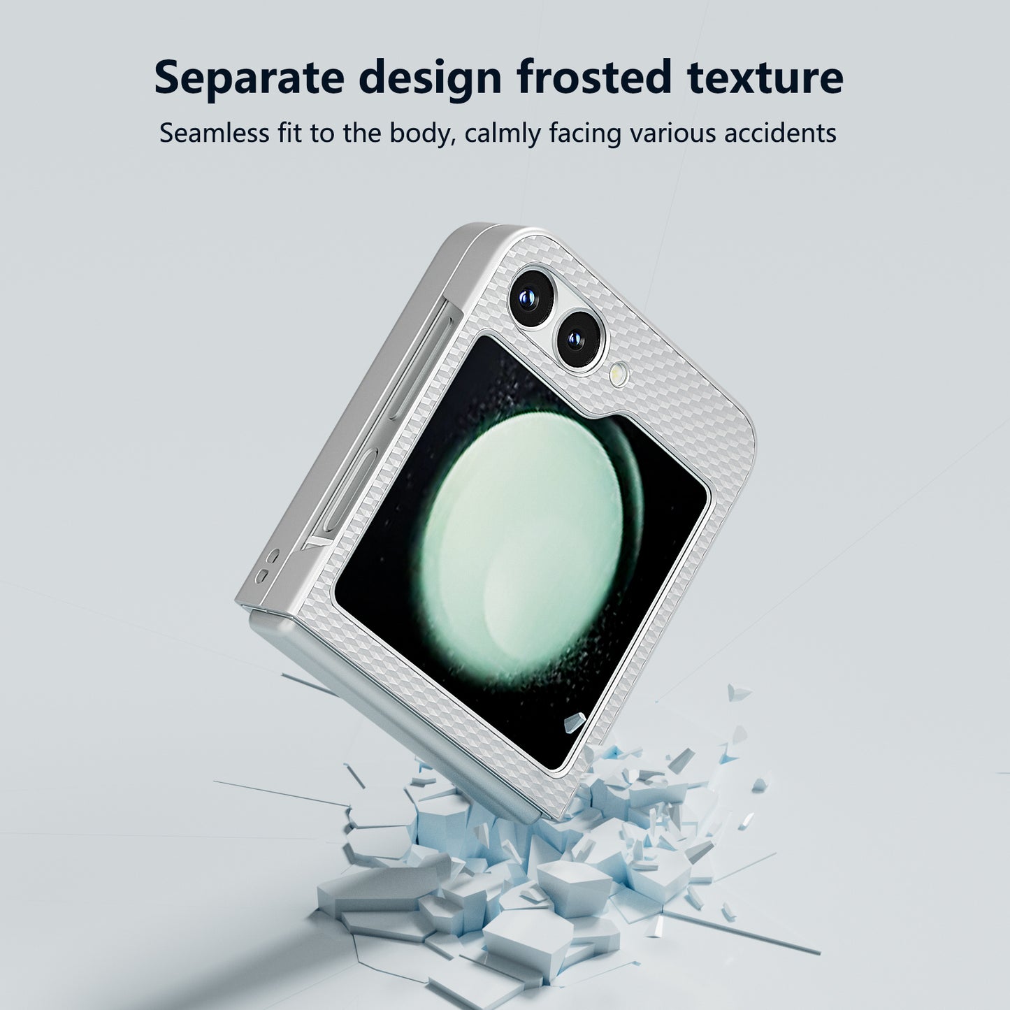 For Samsung Galaxy Z Flip6 5G Case Hard PC Matte Folding Phone Cover - Silver