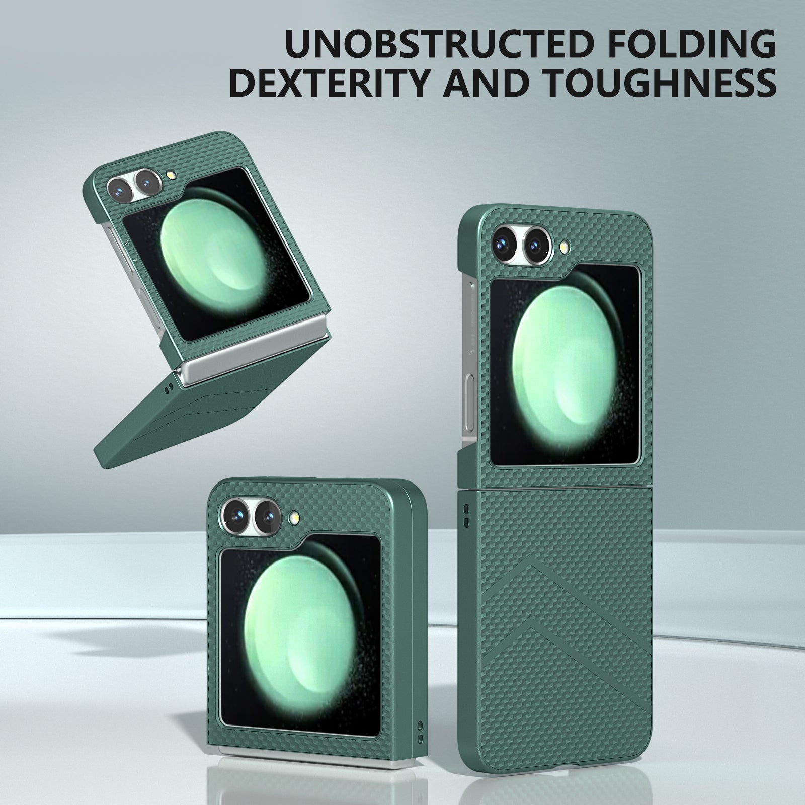For Samsung Galaxy Z Flip6 5G Case Hard PC Matte Folding Phone Cover - Dark Green