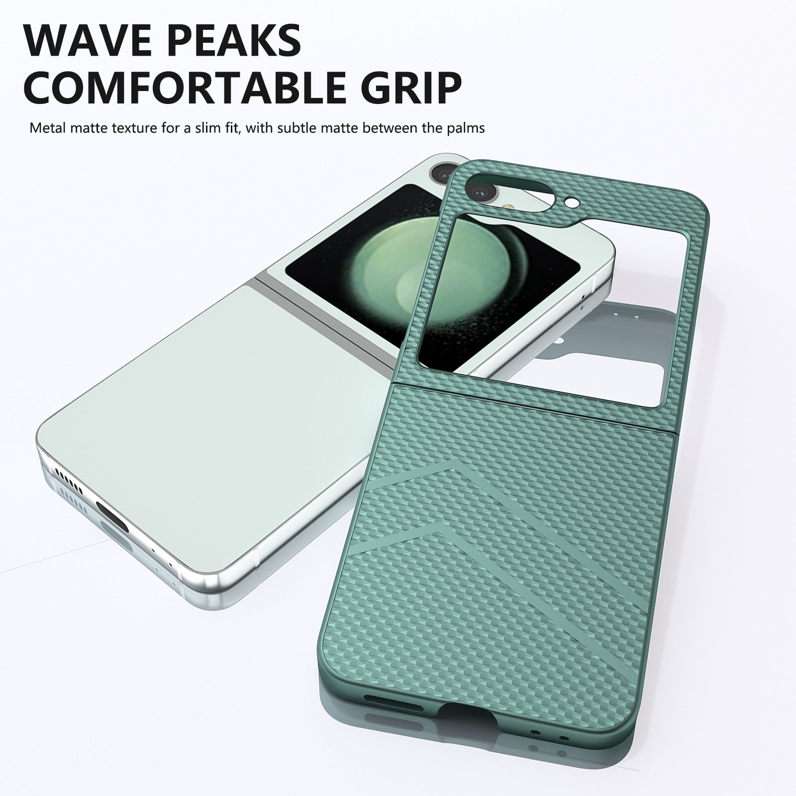 For Samsung Galaxy Z Flip6 5G Case Hard PC Matte Folding Phone Cover - Dark Green