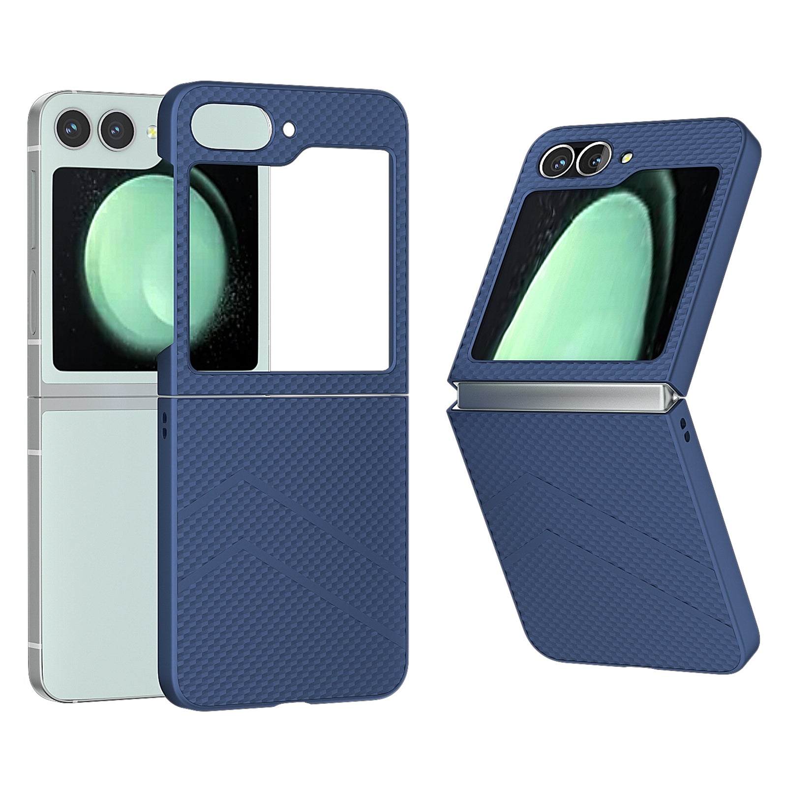 For Samsung Galaxy Z Flip6 5G Case Hard PC Matte Folding Phone Cover - Dark Blue