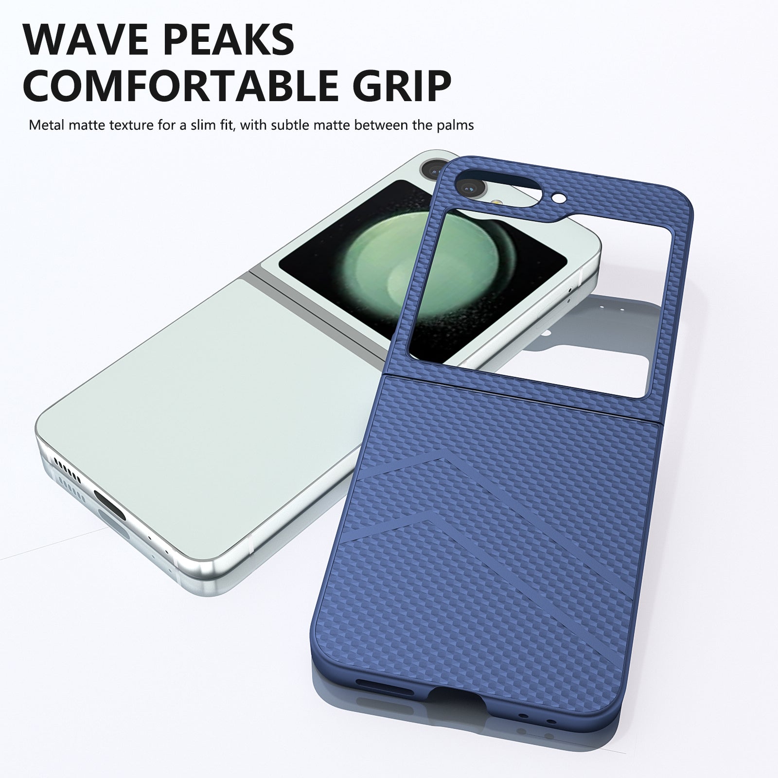 For Samsung Galaxy Z Flip6 5G Case Hard PC Matte Folding Phone Cover - Dark Blue