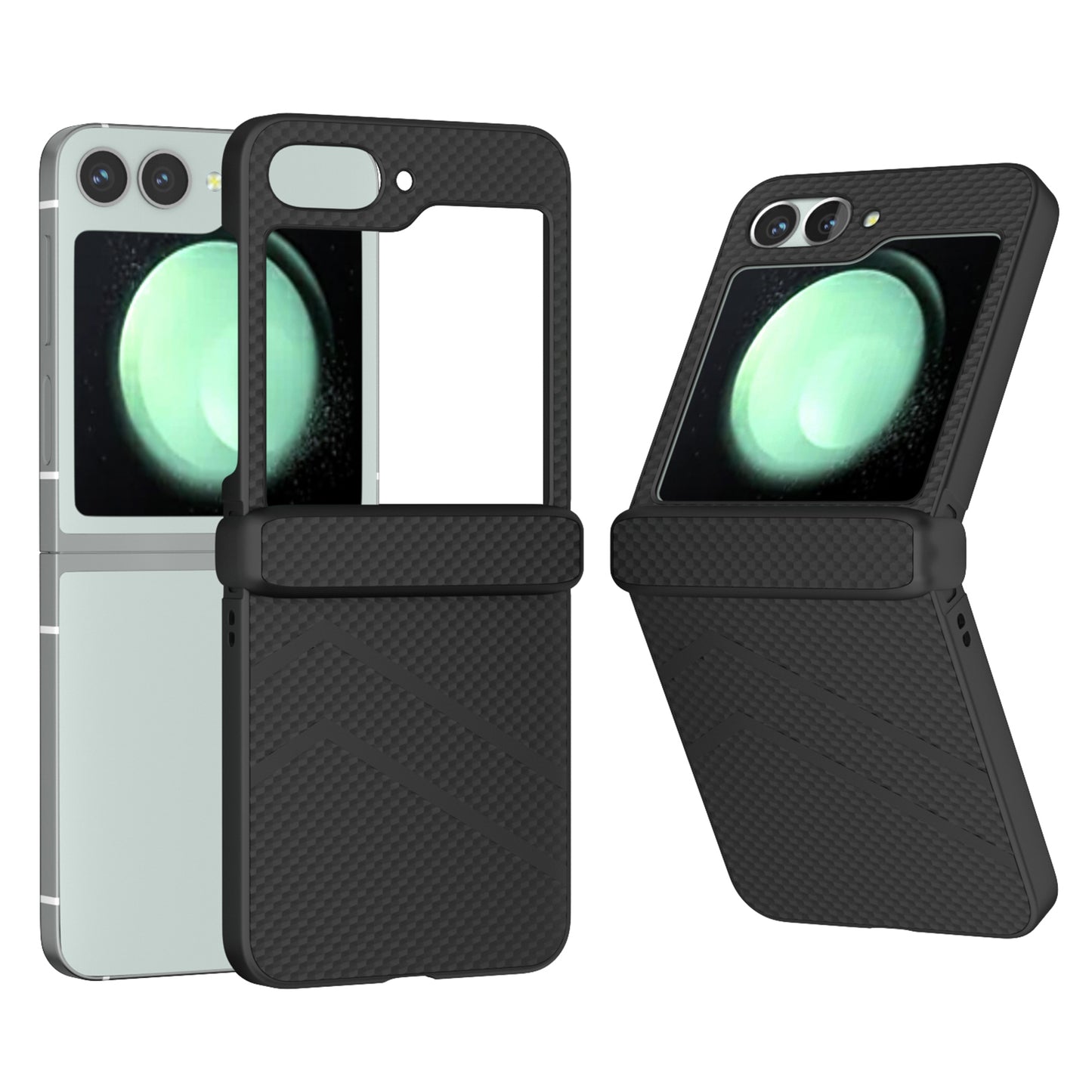 For Samsung Galaxy Z Flip6 5G Case Matte Texture PC Phone Cover with Hinge Protection - Black