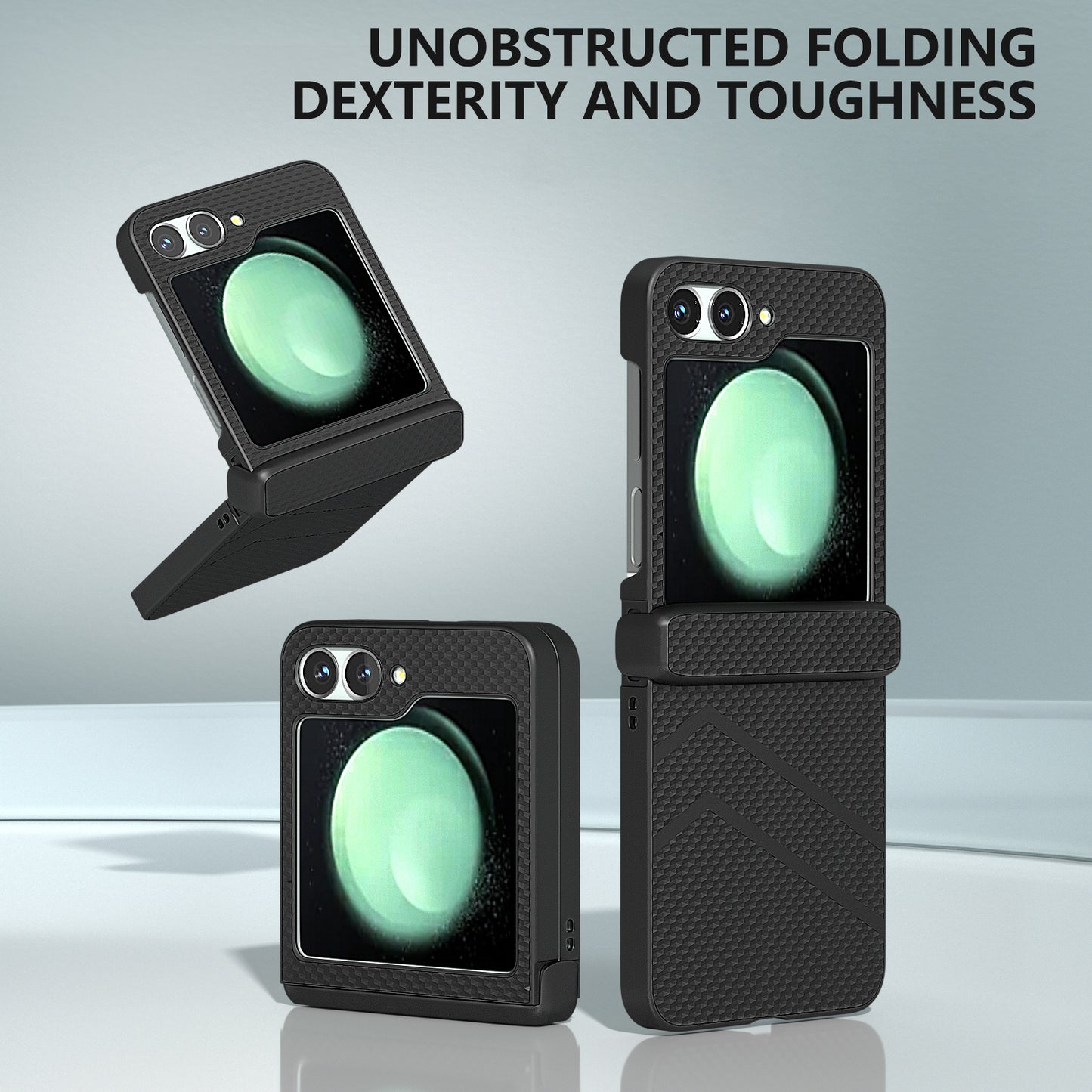 For Samsung Galaxy Z Flip6 5G Case Matte Texture PC Phone Cover with Hinge Protection - Black