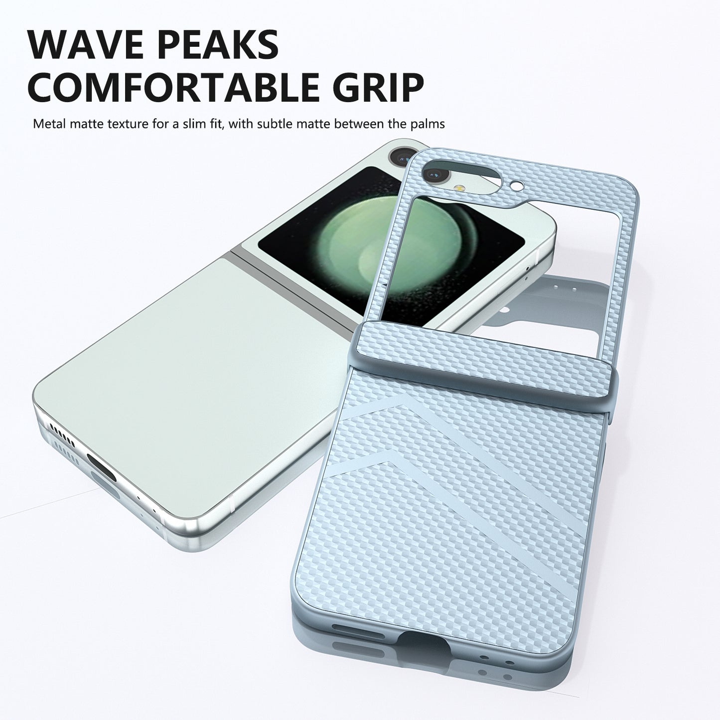 For Samsung Galaxy Z Flip6 5G Case Matte Texture PC Phone Cover with Hinge Protection - Blue