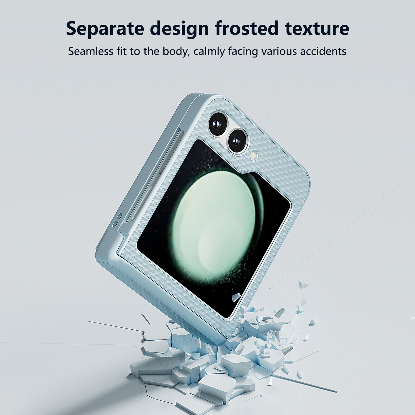 For Samsung Galaxy Z Flip6 5G Case Matte Texture PC Phone Cover with Hinge Protection - Blue