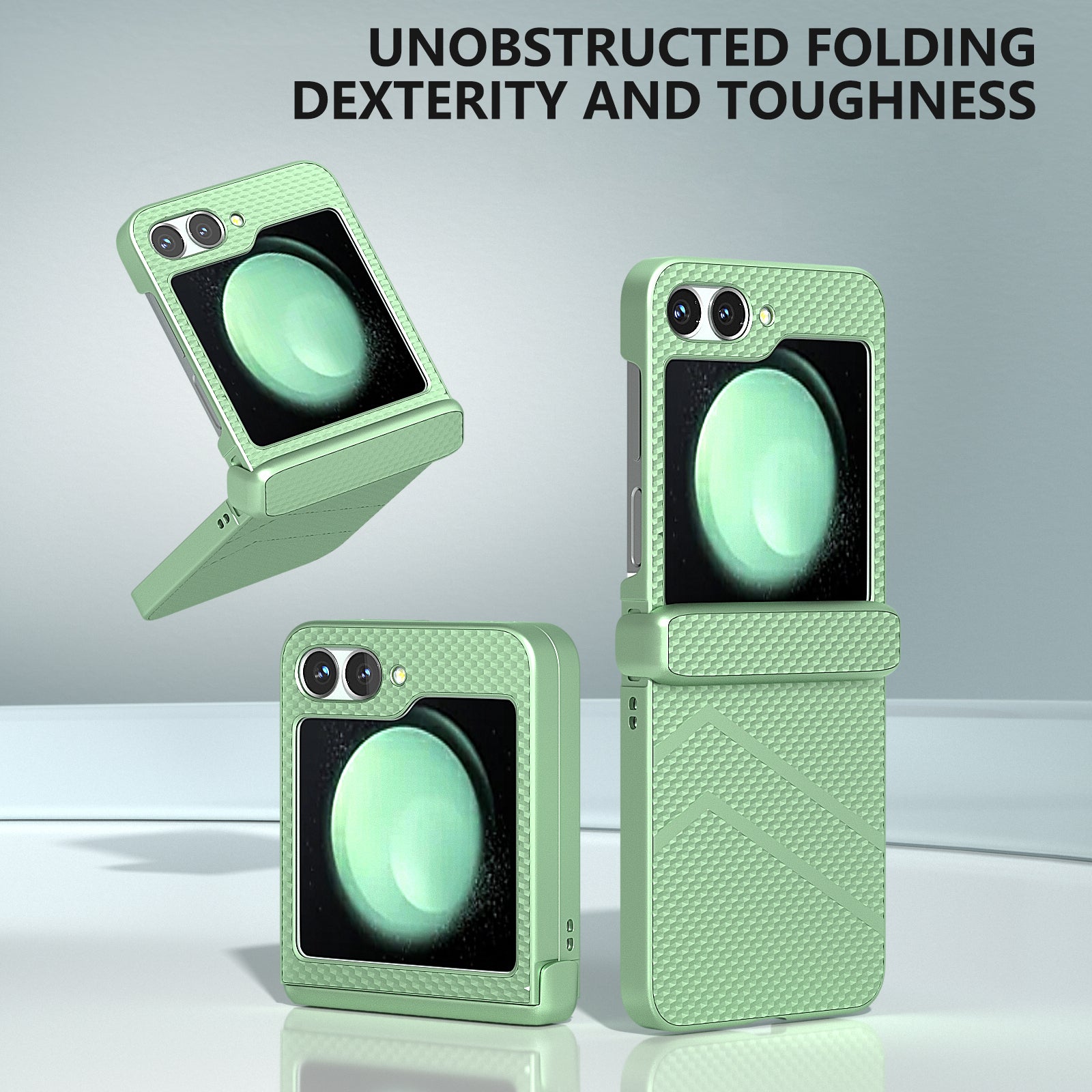 For Samsung Galaxy Z Flip6 5G Case Matte Texture PC Phone Cover with Hinge Protection - Light Green